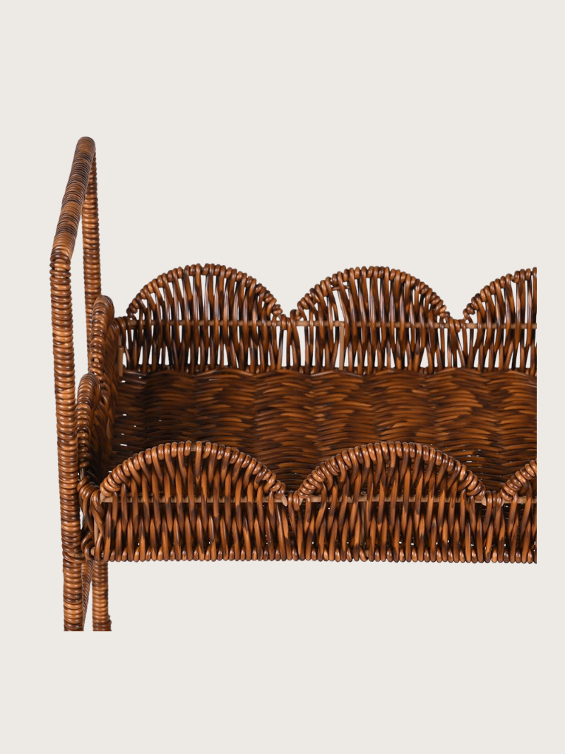 Faux Rattan Tiered Scalloped Shelves