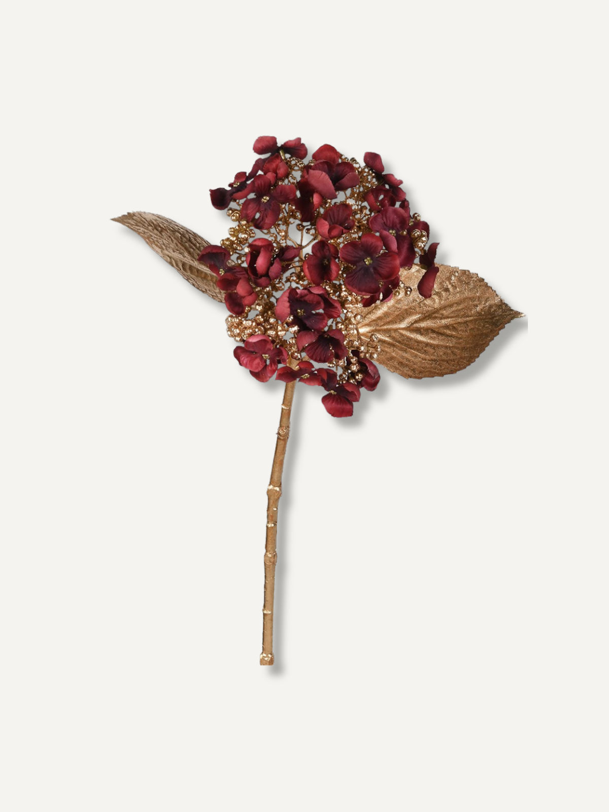 Faux Scarlet and Gold Hydrangea