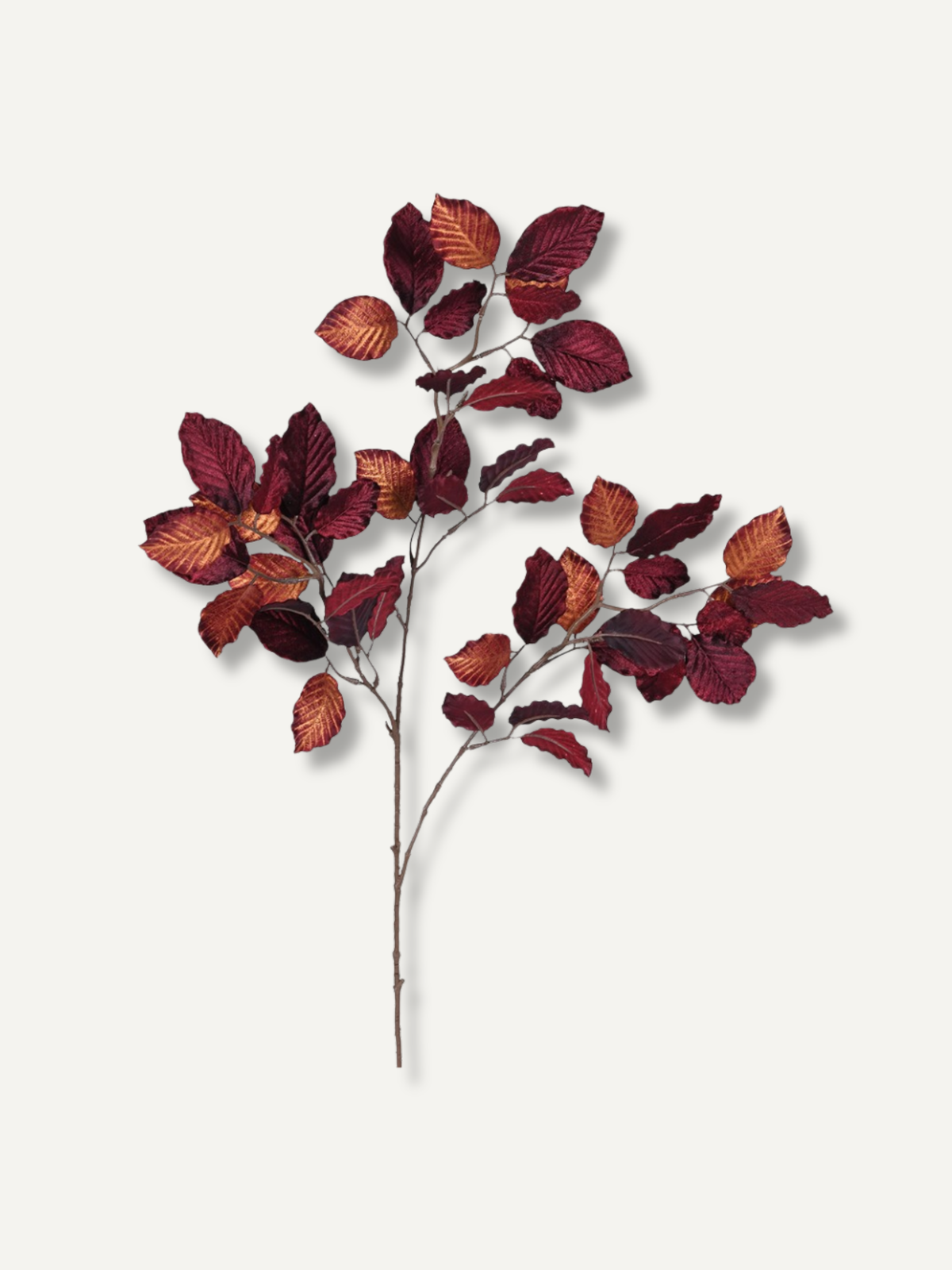 Faux Velvet Copper Beech Leaves