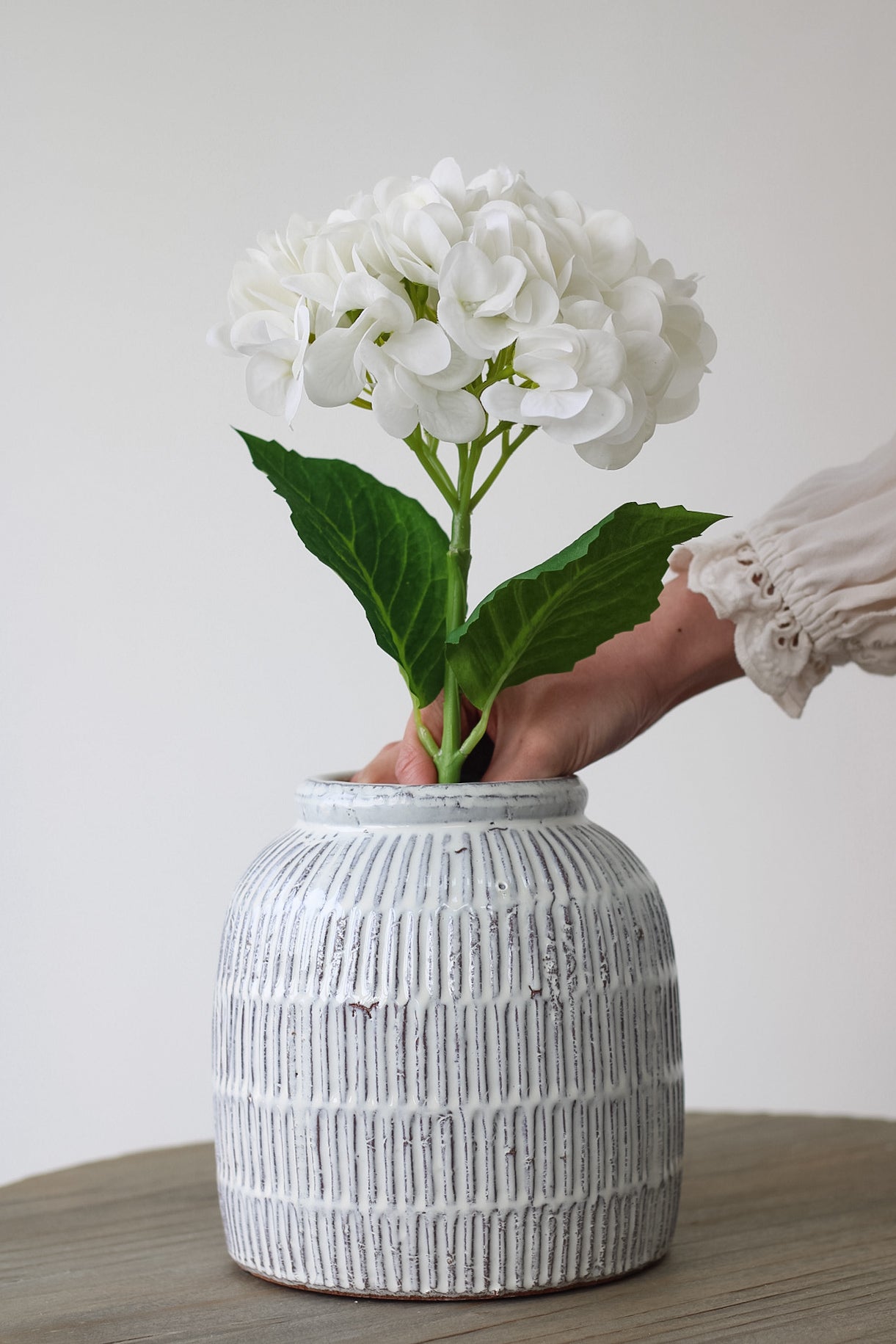 Faux White Hydrangea Real Touch