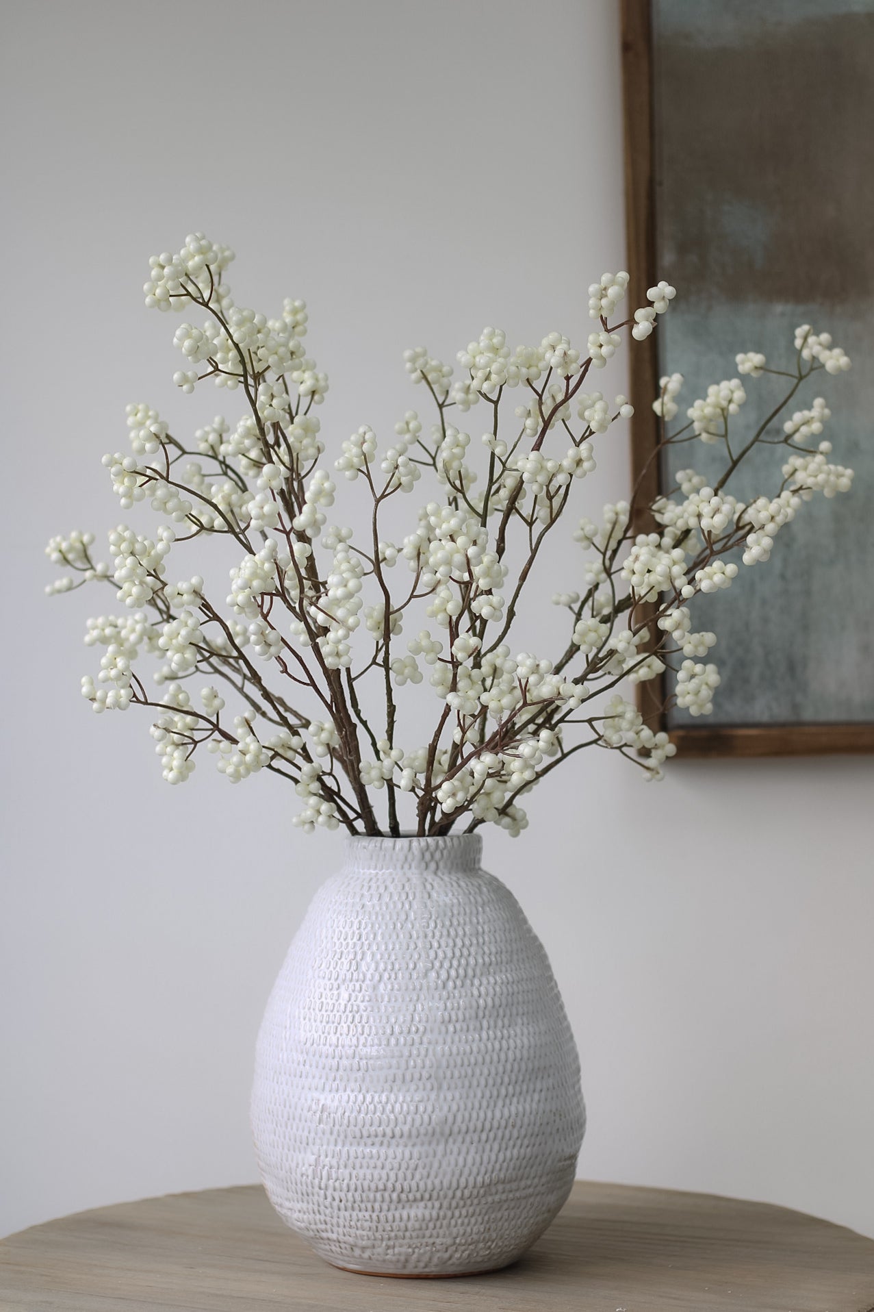 Faux Winter White Berries Spray