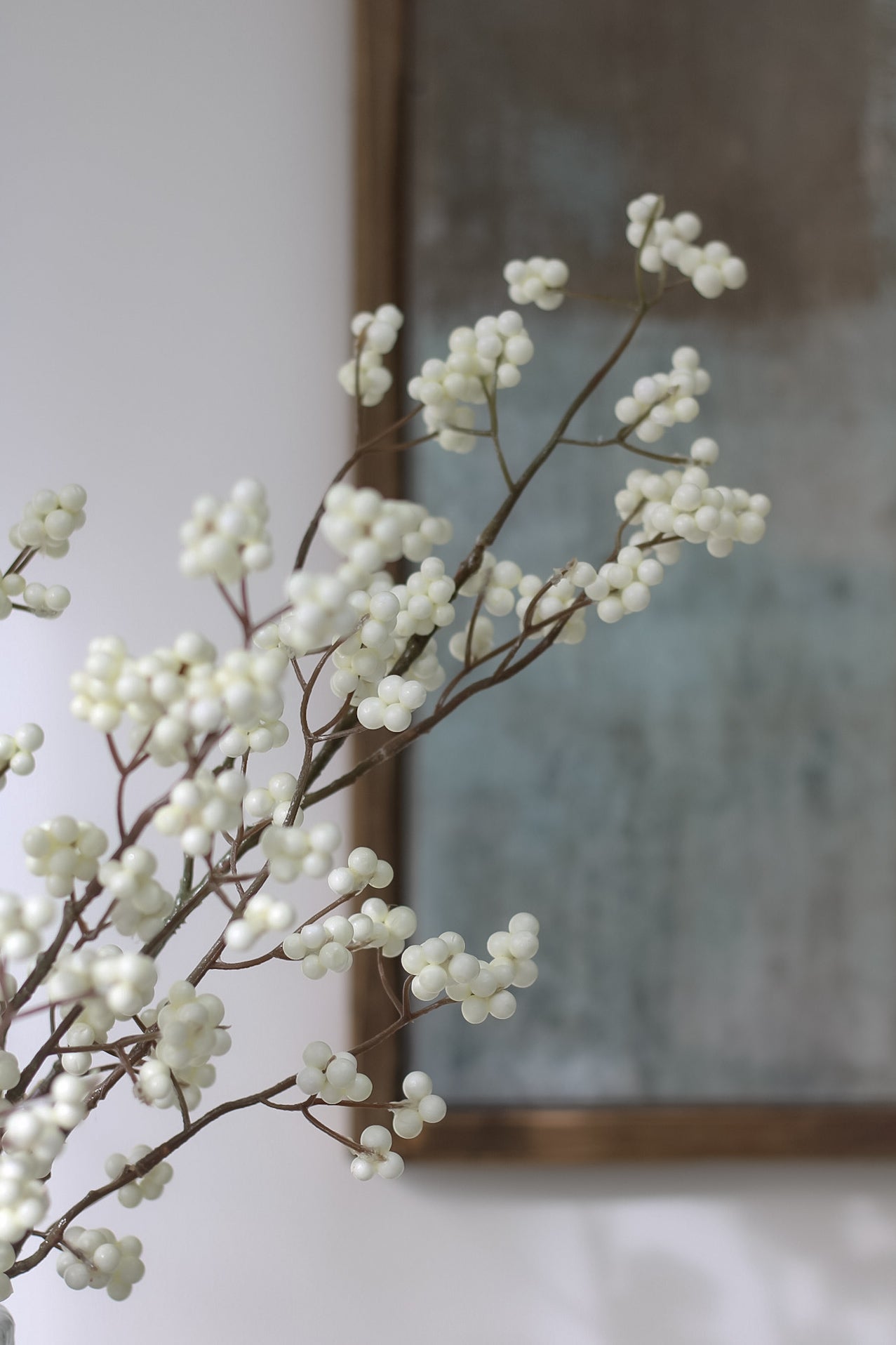 Faux Winter White Berries Spray