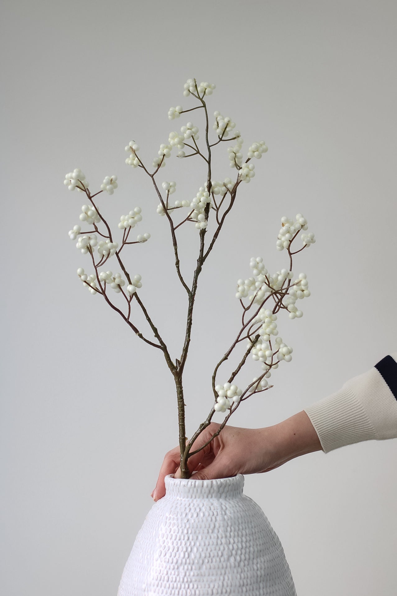 Faux Winter White Berries Spray