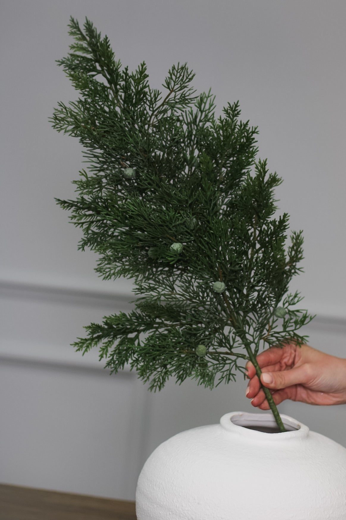 Single Faux Cedar pine Spray