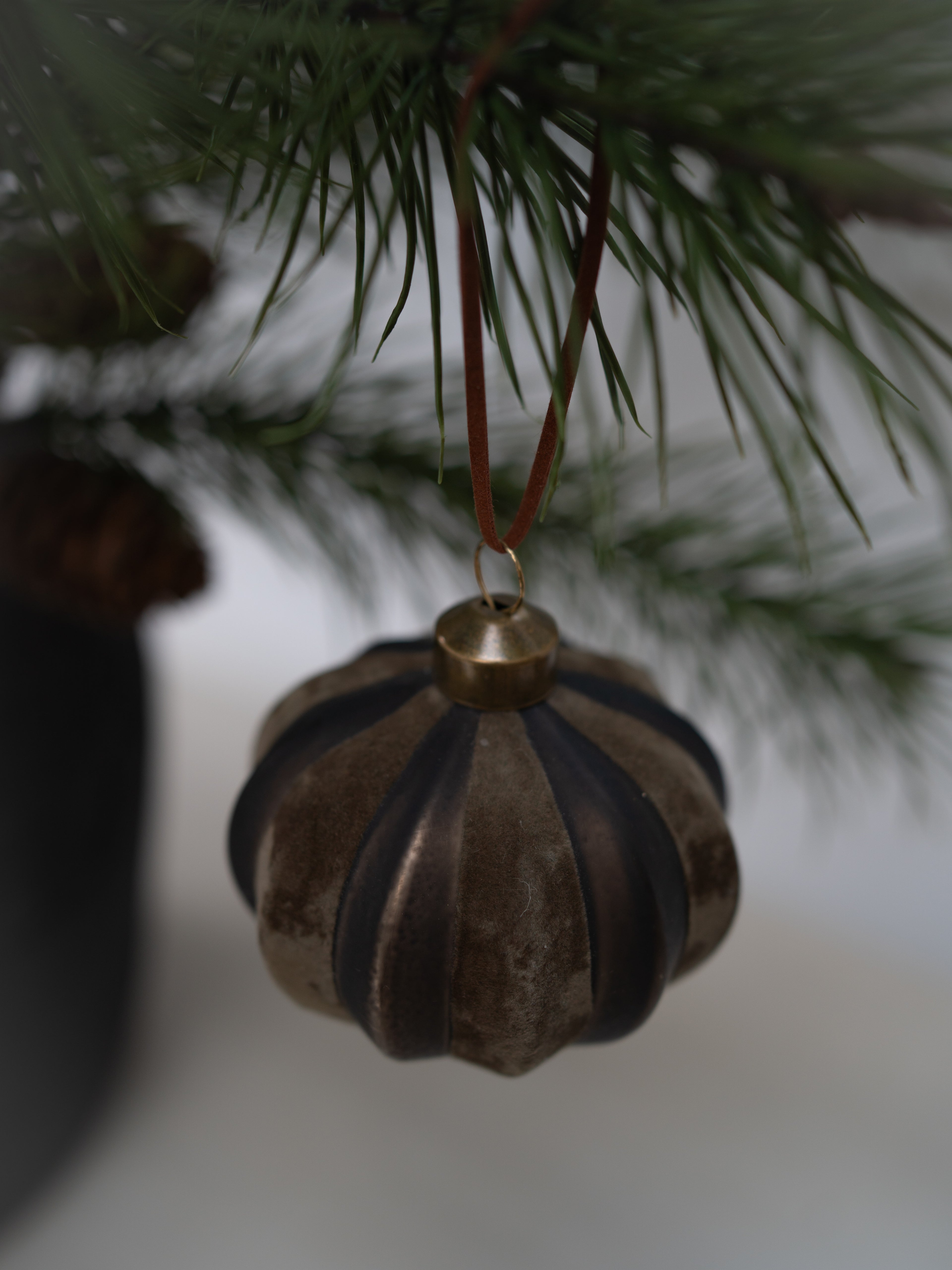 Forest Flocked Onion Christmas Tree Bauble
