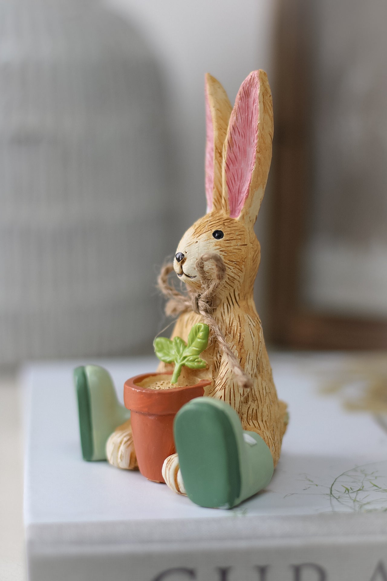 Gardening Rabbit Ornament for spring decor