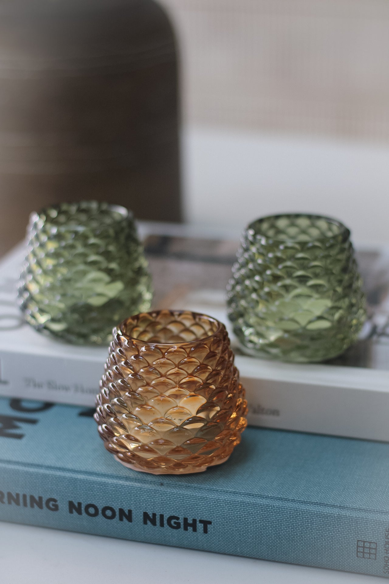 Glass Pine Cone Votives | Set of 3