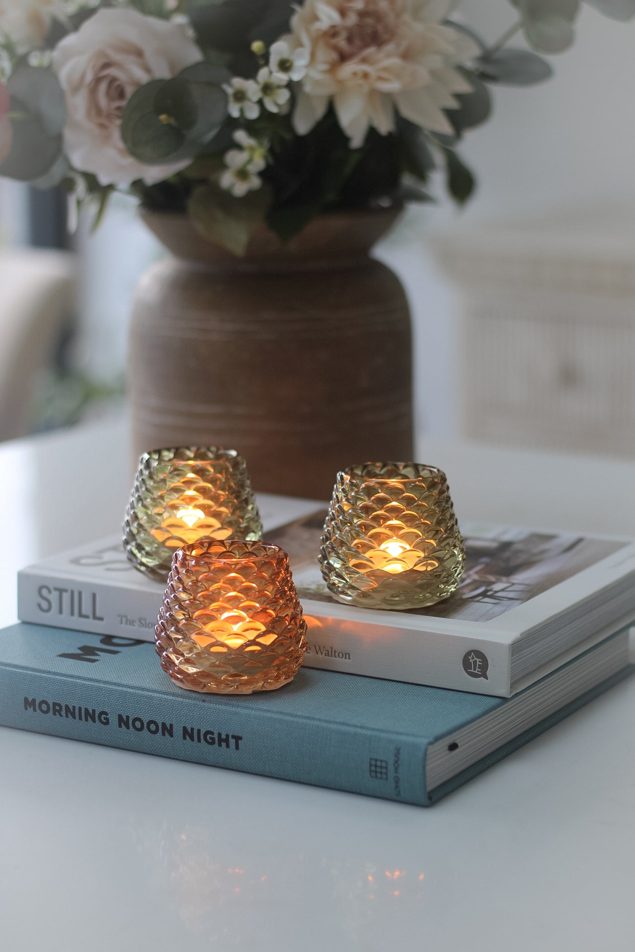 Glass Pine Cone Votives | Set of 3