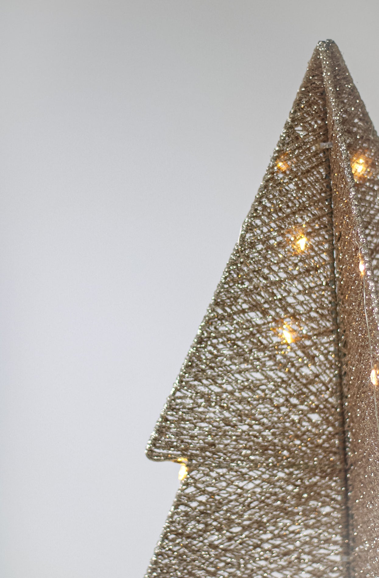 Gold Folded Christmas Tree with LED Lights 001