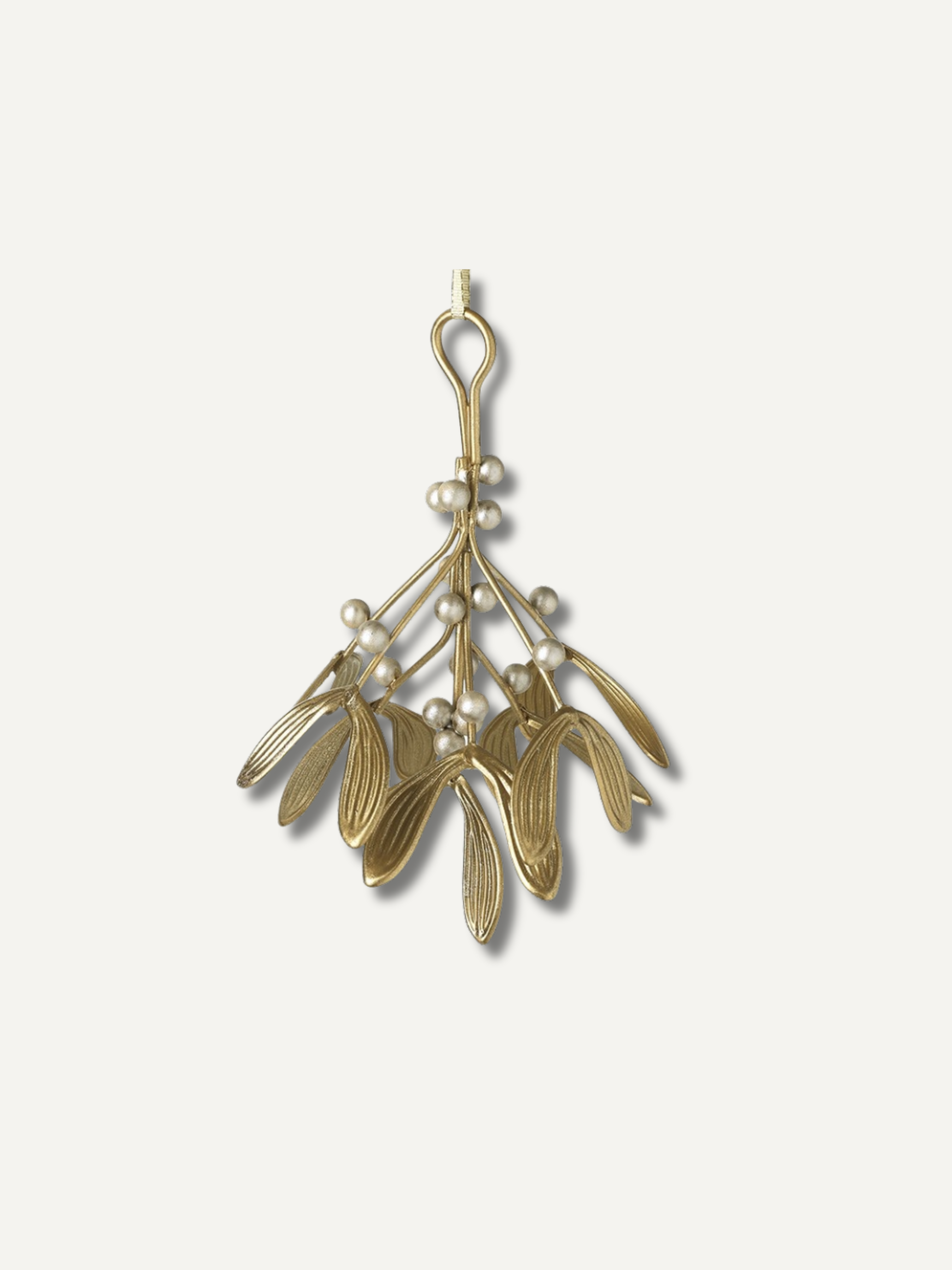 Gold Mistletoe Christmas Tree Decoration