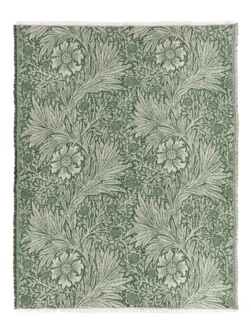 Green Botanical Jacquard Throw