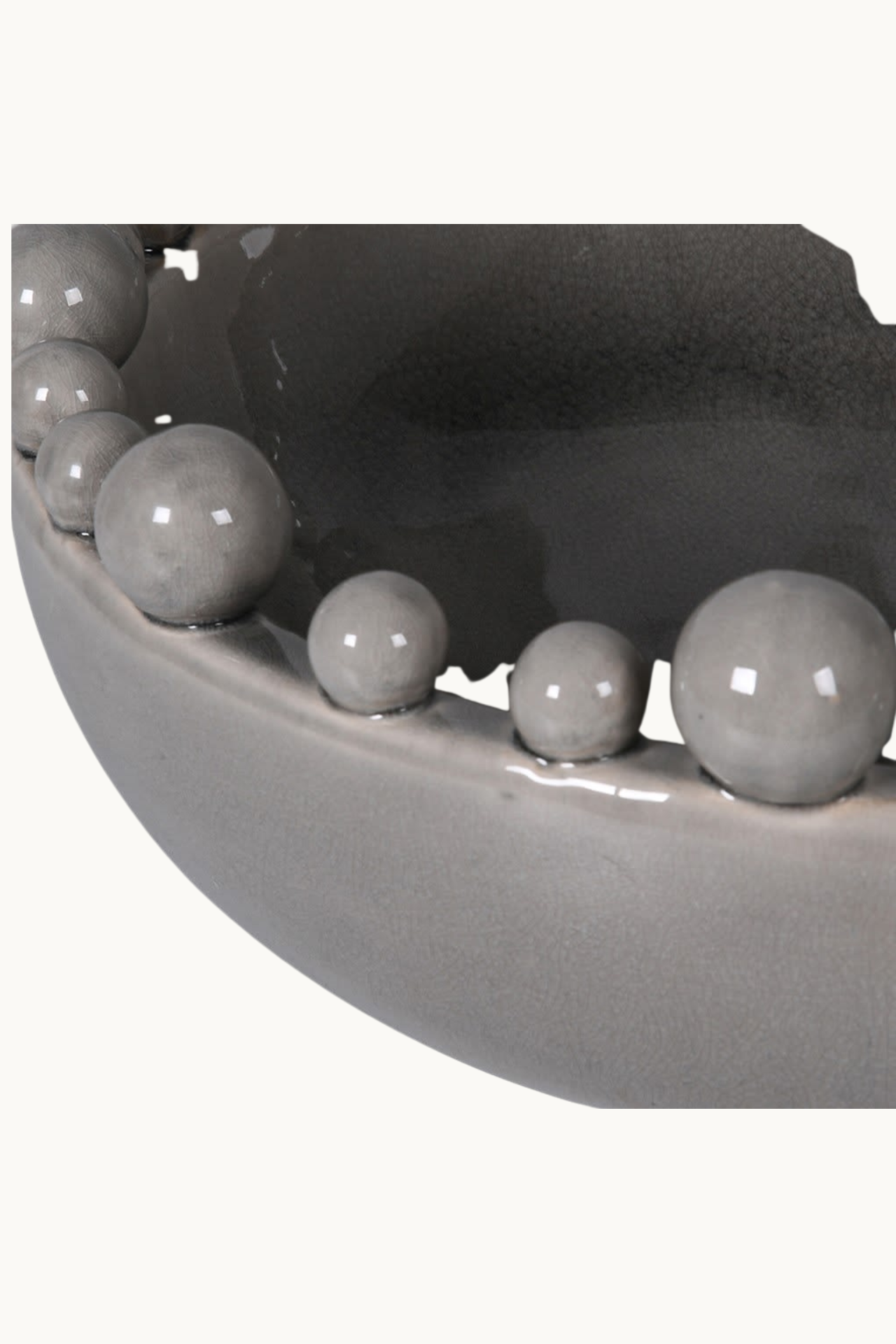 Details of ceramic bobble edged bowl