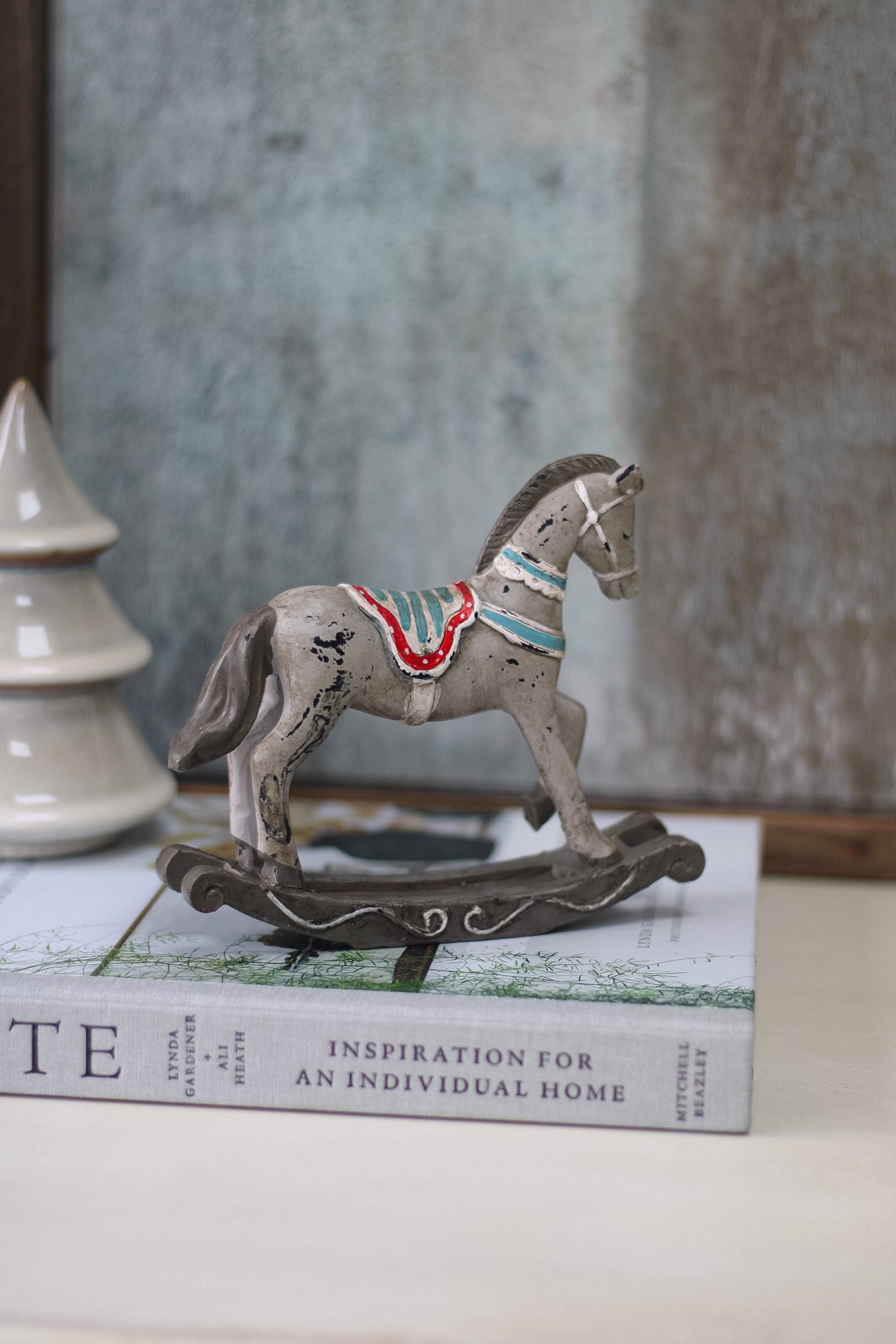 Grey Vintage Rocking Horse Ornament 002