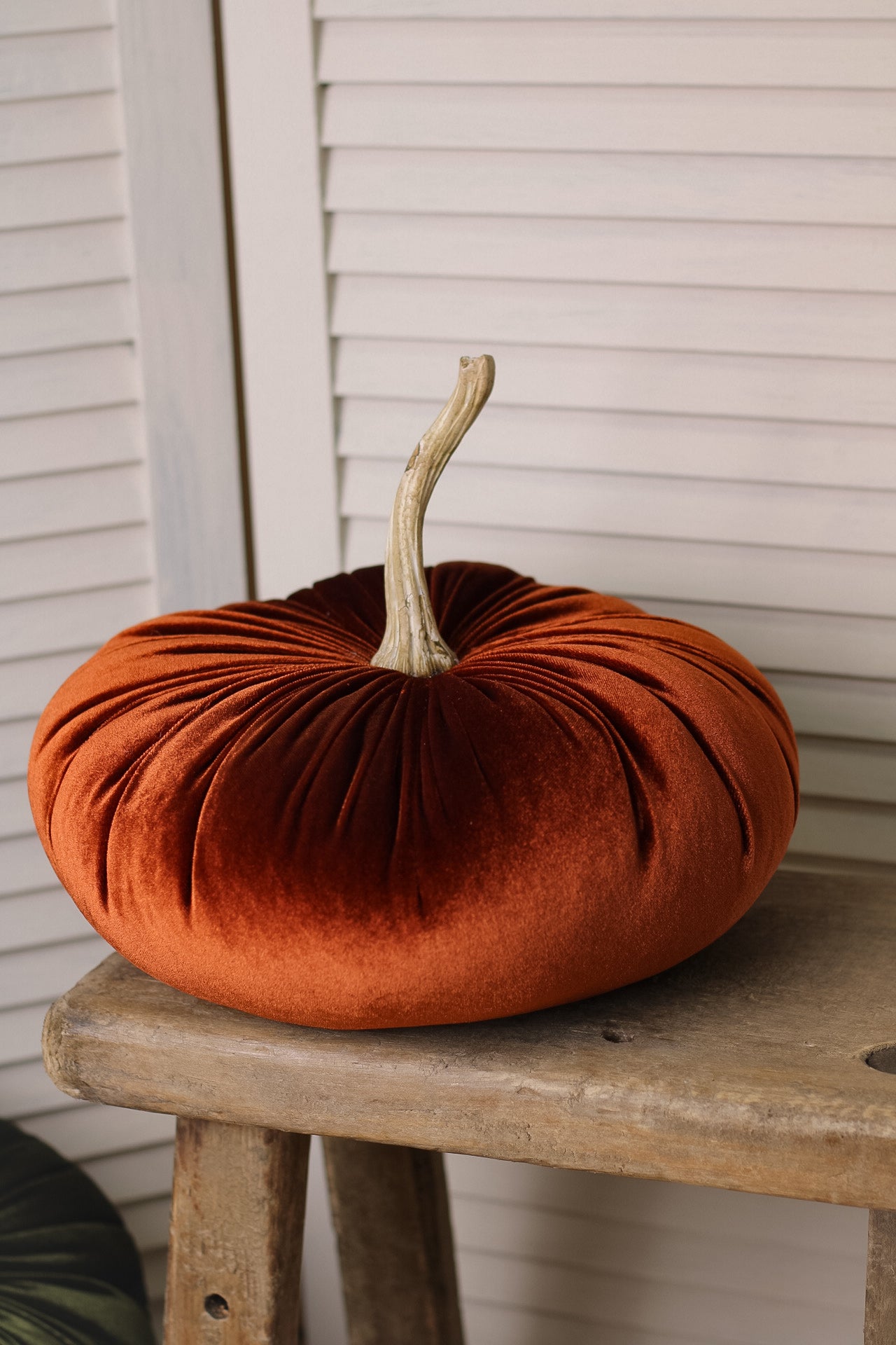 burnt orange large Luxury Velvet Pumpkin