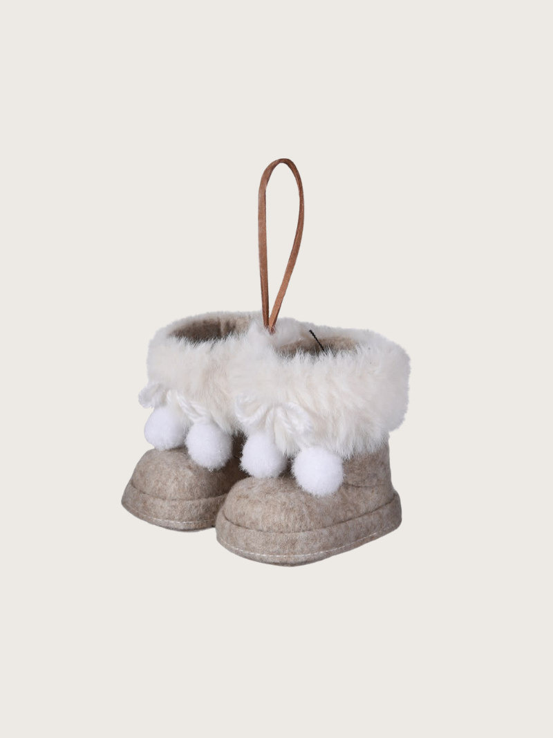 Latte Fluffy Booties Tree Decoration
