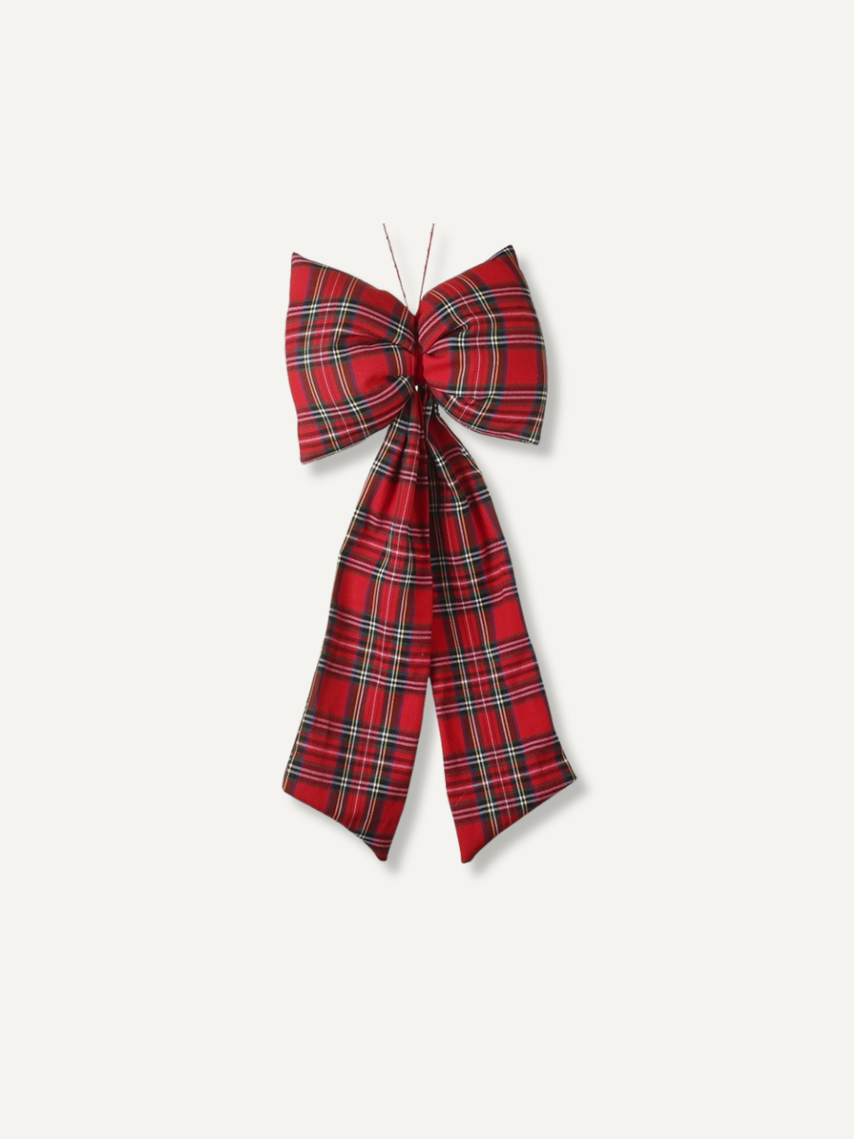 Long Red and Black Tartan Bow