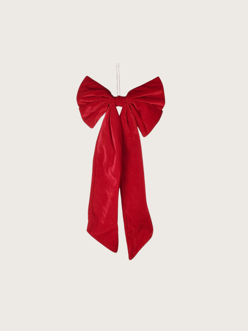 Long Scarlet Red Velvet Bow