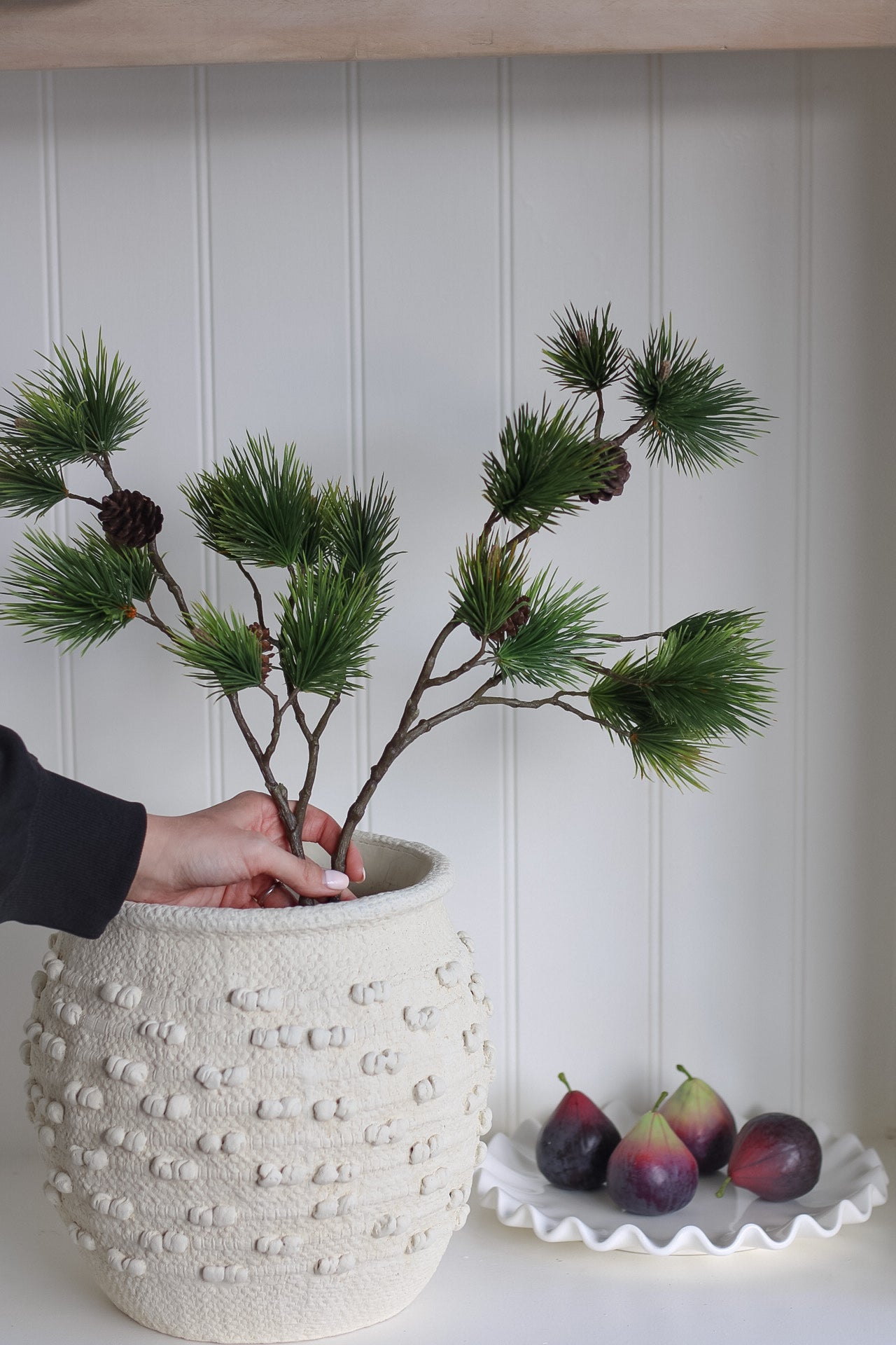 Luxury Faux Pine Spray with Pinecones