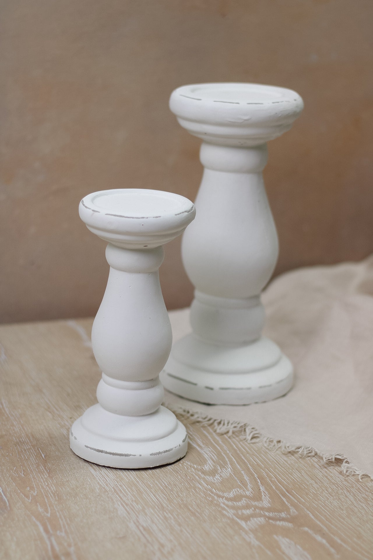 Matt White Stone Candlestick