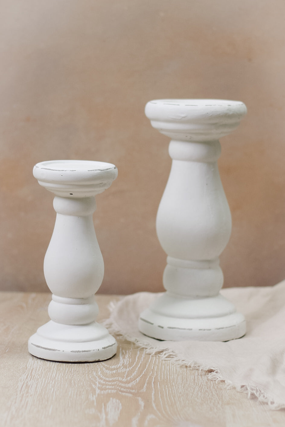 Matt White Stone Candlestick
