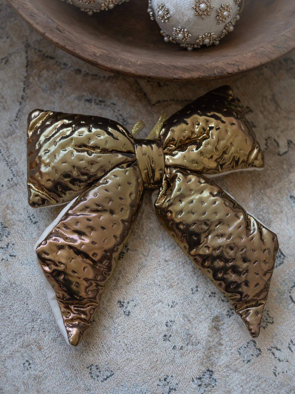 Metallic Gold Christmas Bow Decoration