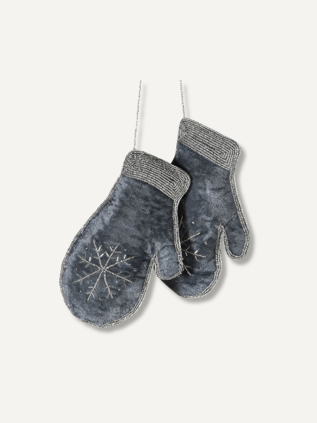 Mittens Beaded Embroidered Christmas Tree Decoration