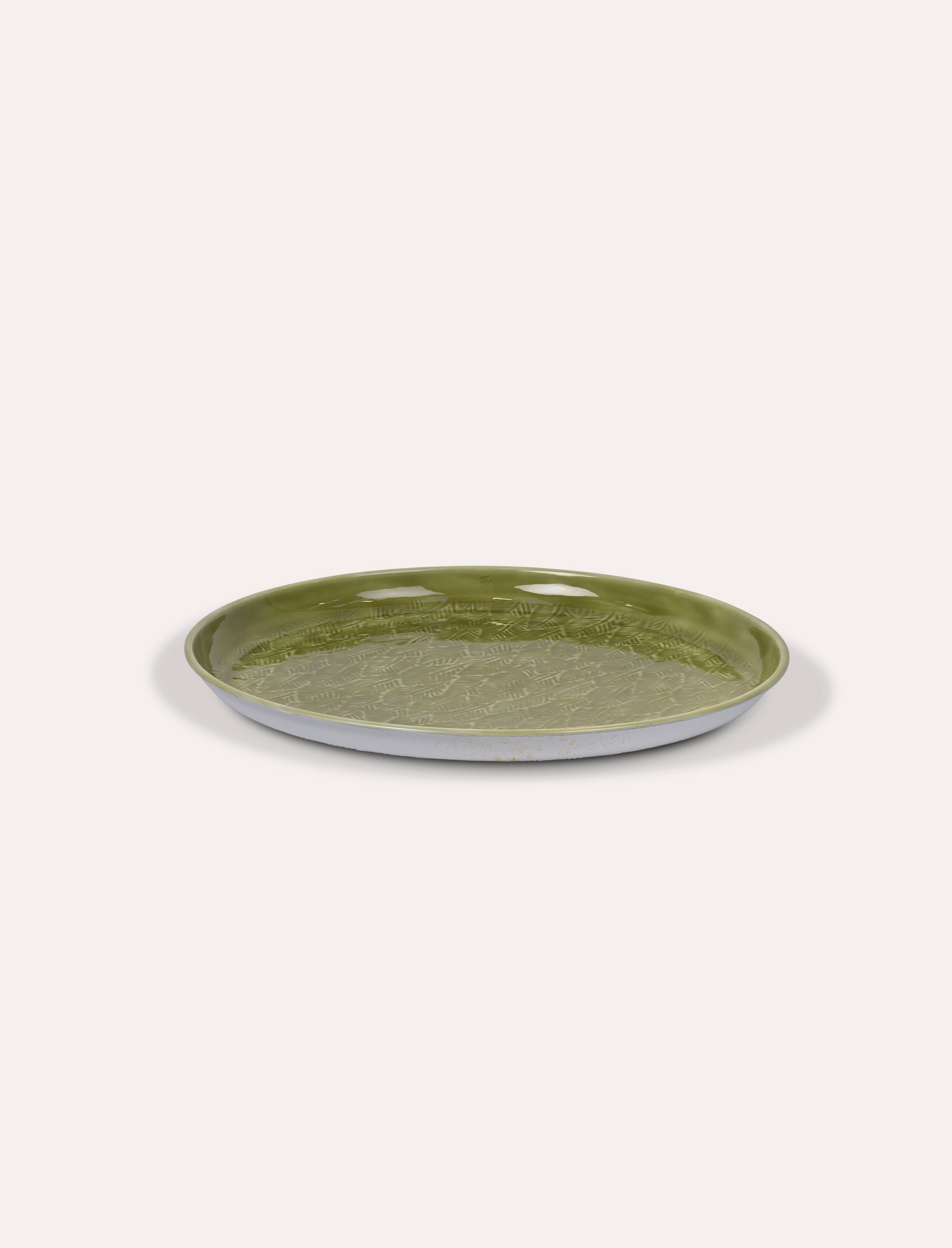 Moss Green Round Leaves Tray