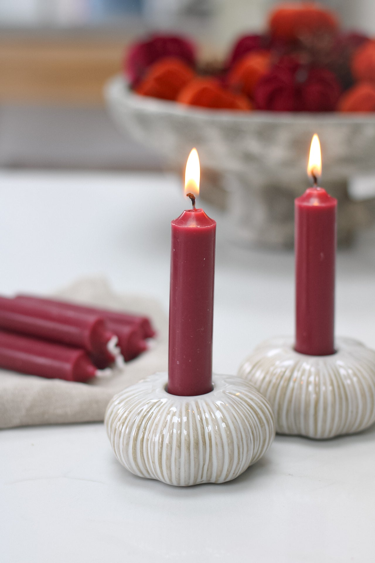 Mulberry Dinner Candles | Bundle of 7