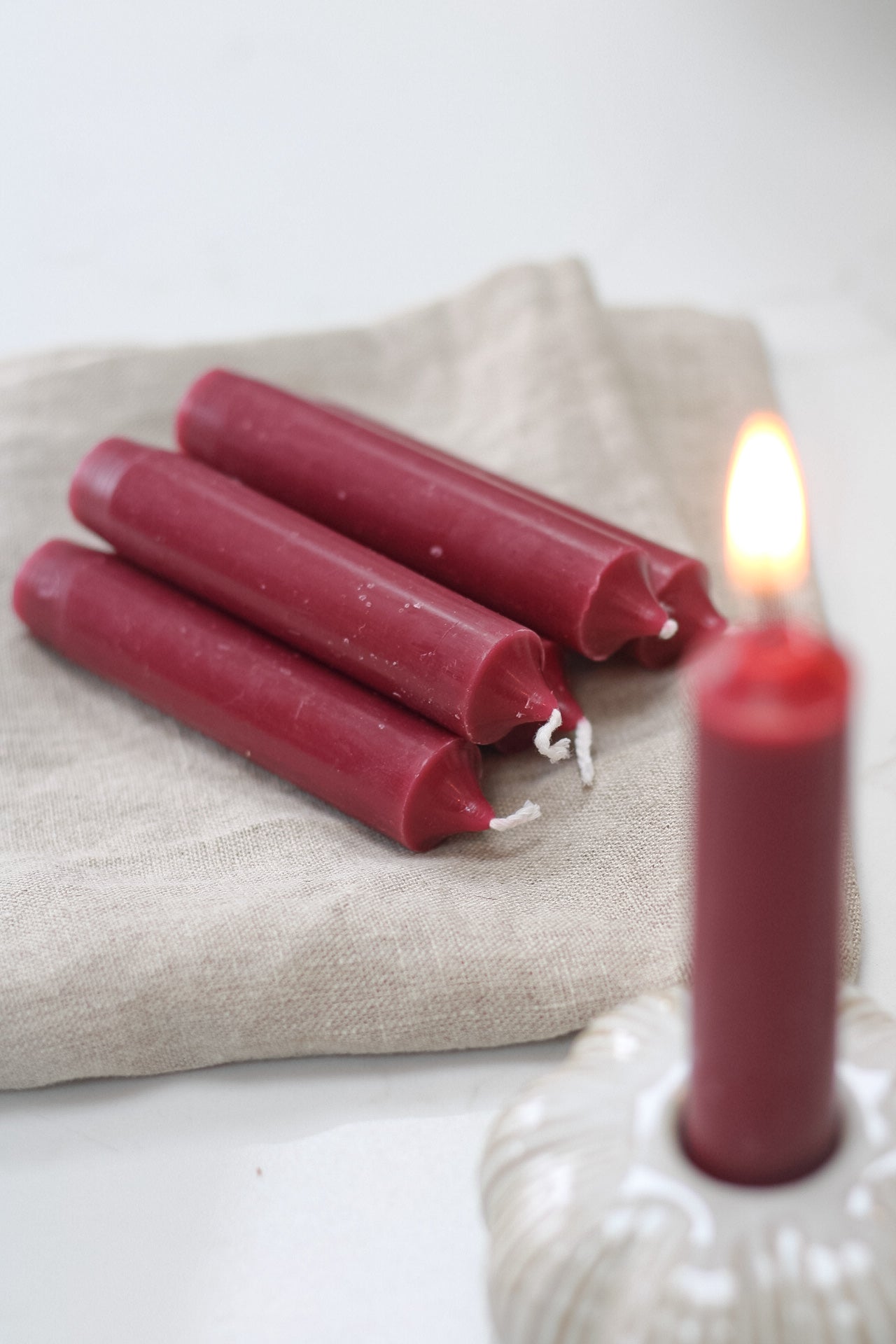 Mulberry Dinner Candles | Bundle of 7