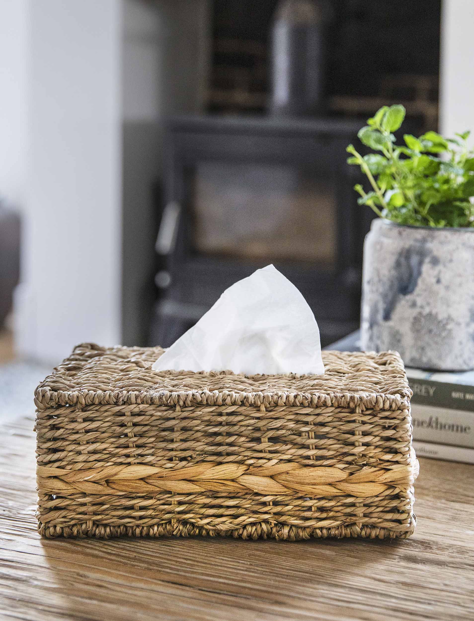 Natural Woven Seagrass Rectangular Tissue Box Holder