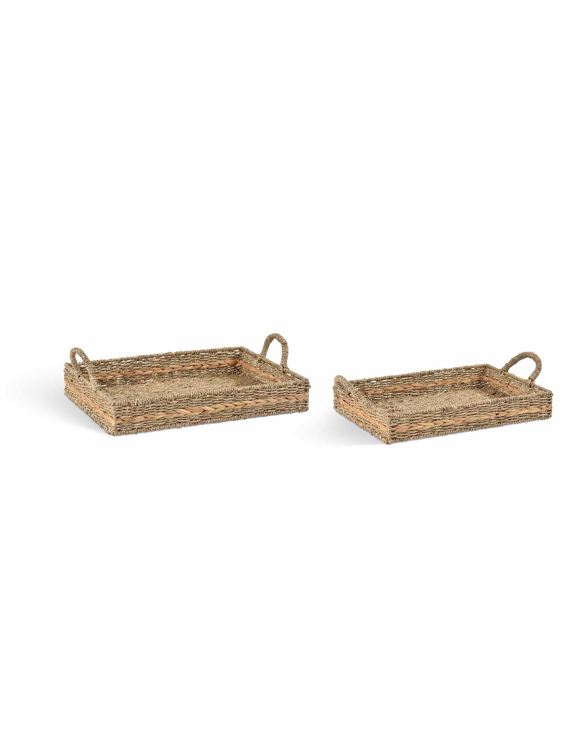 Natural Woven Seagrass Rectangular Tray