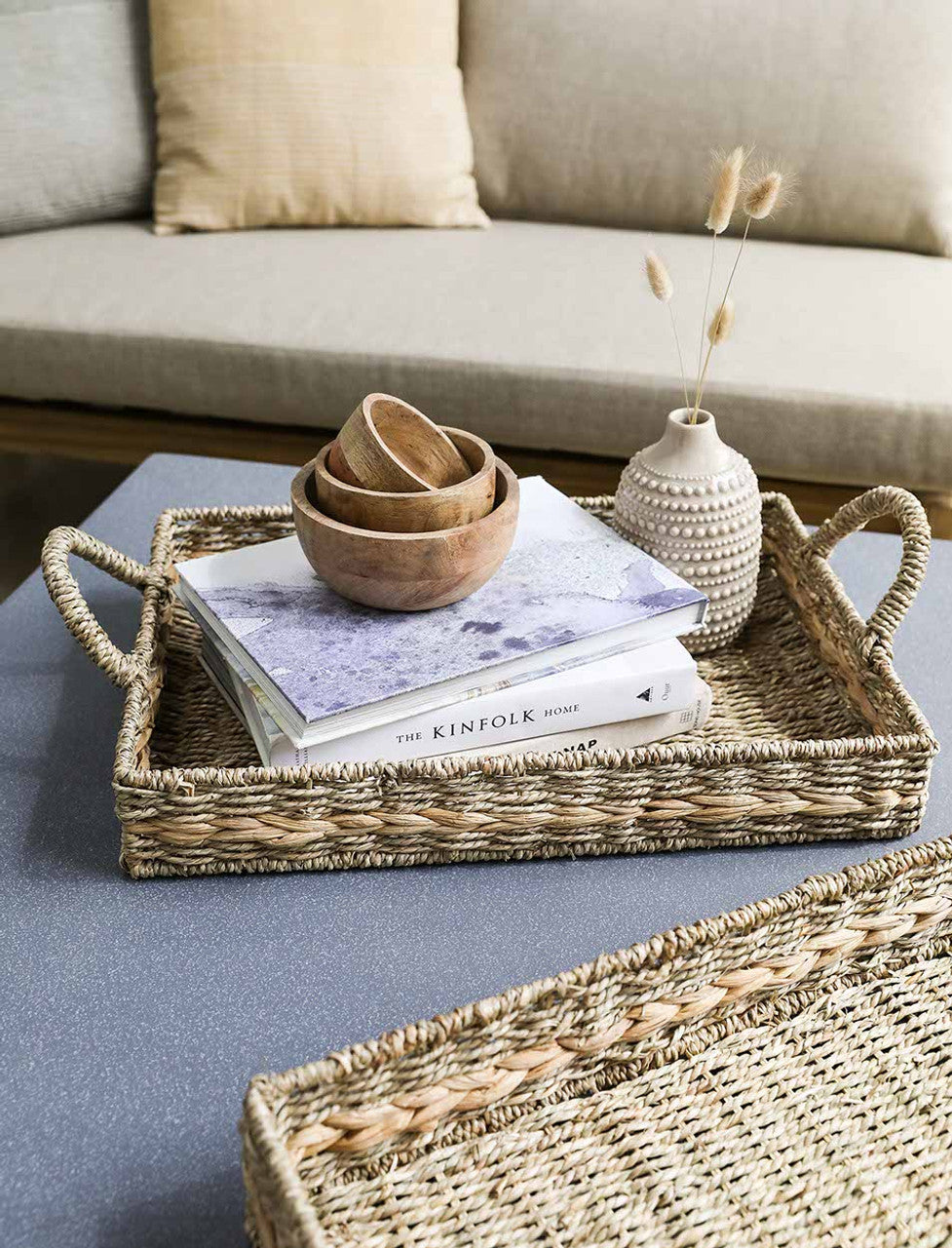 Natural Woven Seagrass Rectangular Tray