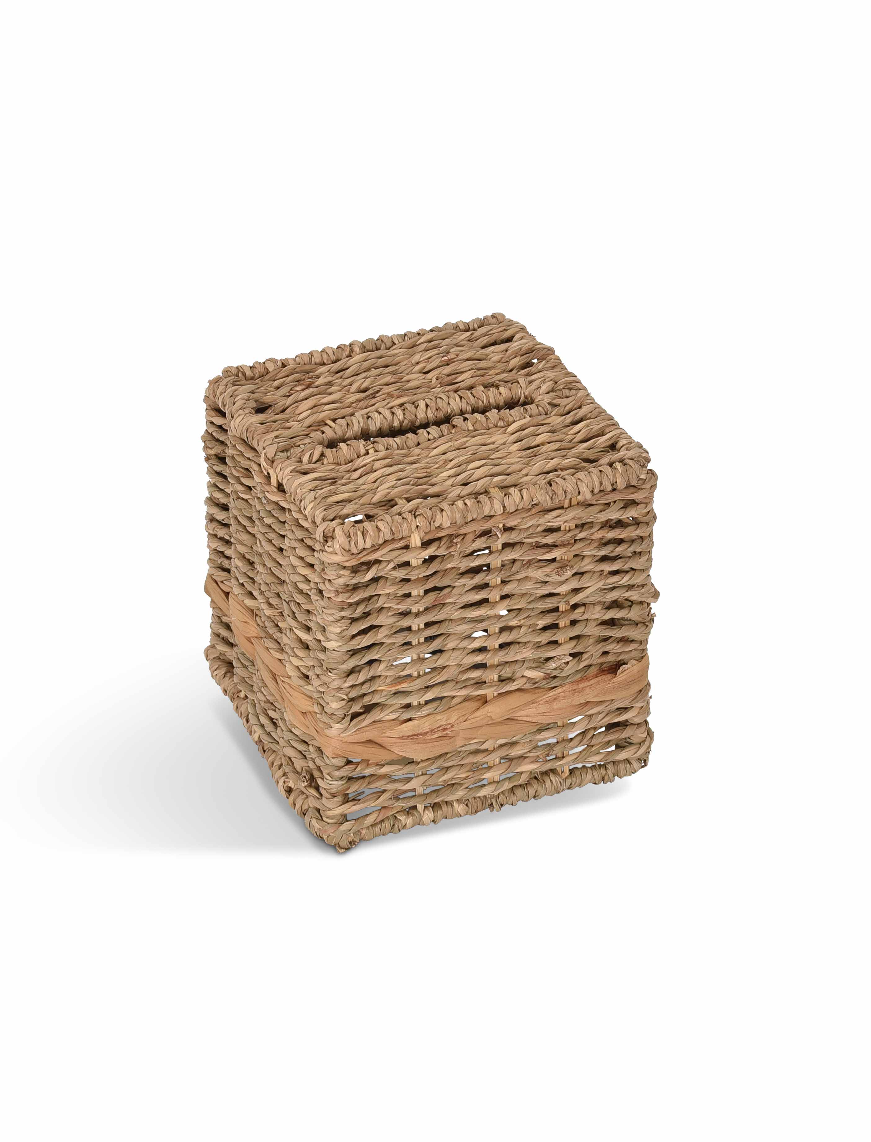 Natural Woven Seagrass Square Tissue Box Holder