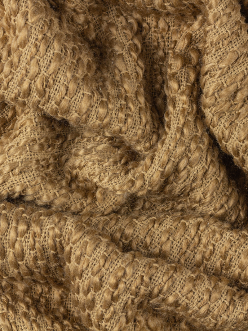 Olive Woven Fringed Throw