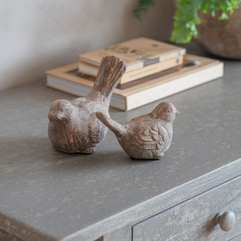 Pair of Stoneware Birds