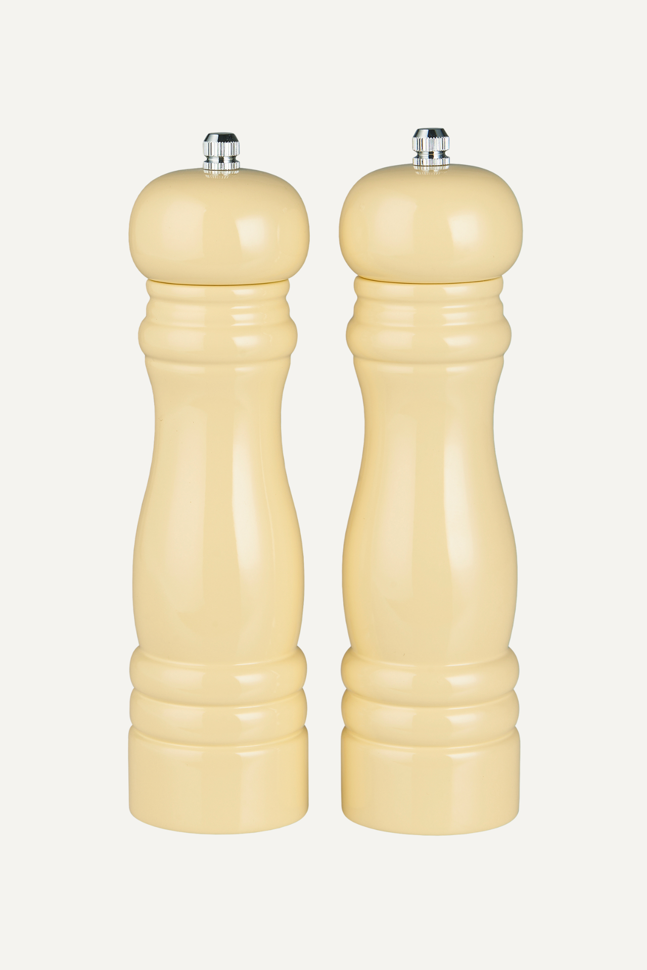 Pale Yellow Wooden Salt and Pepper Mills