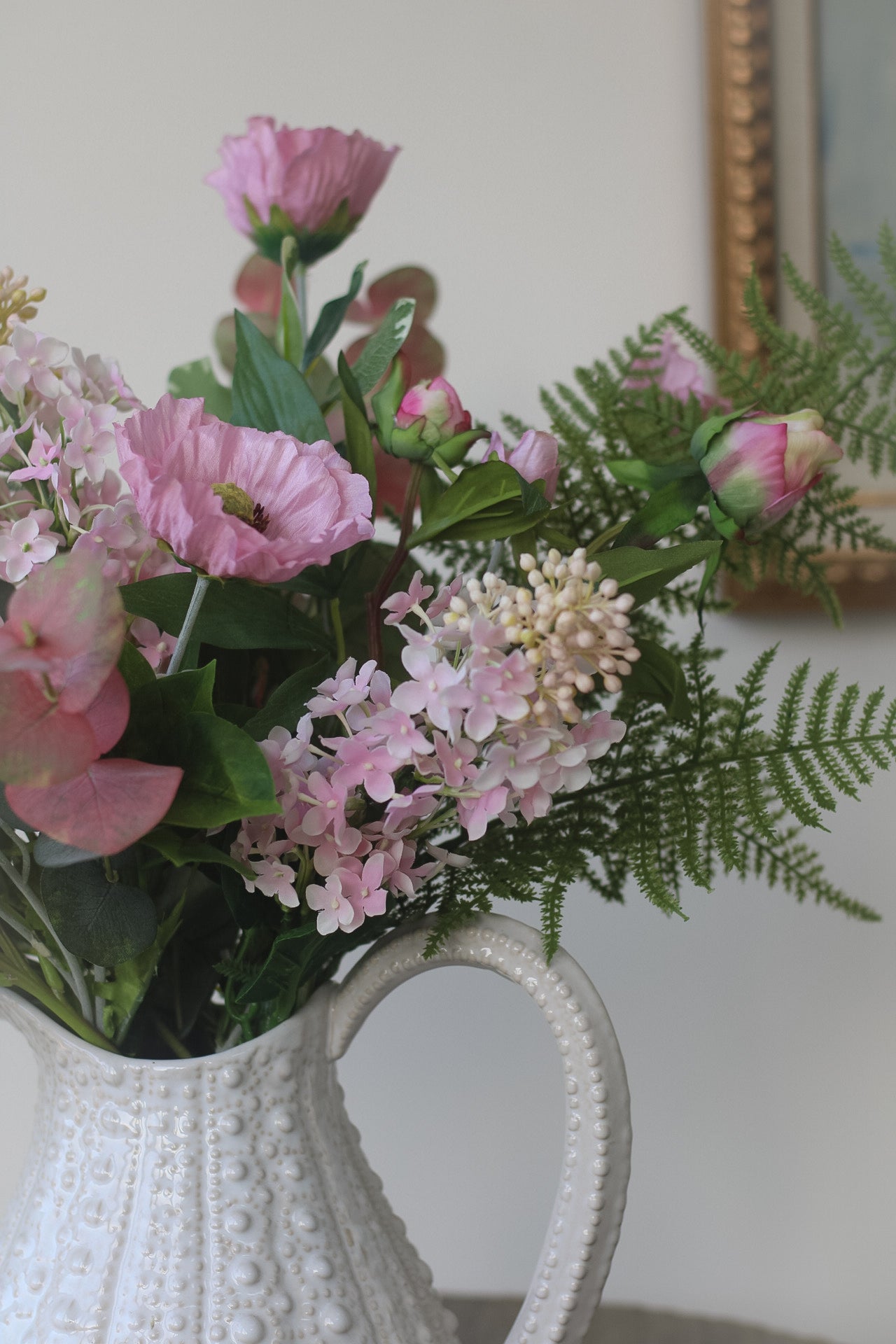 Pink Garden Meadow Faux Floral Arrangement