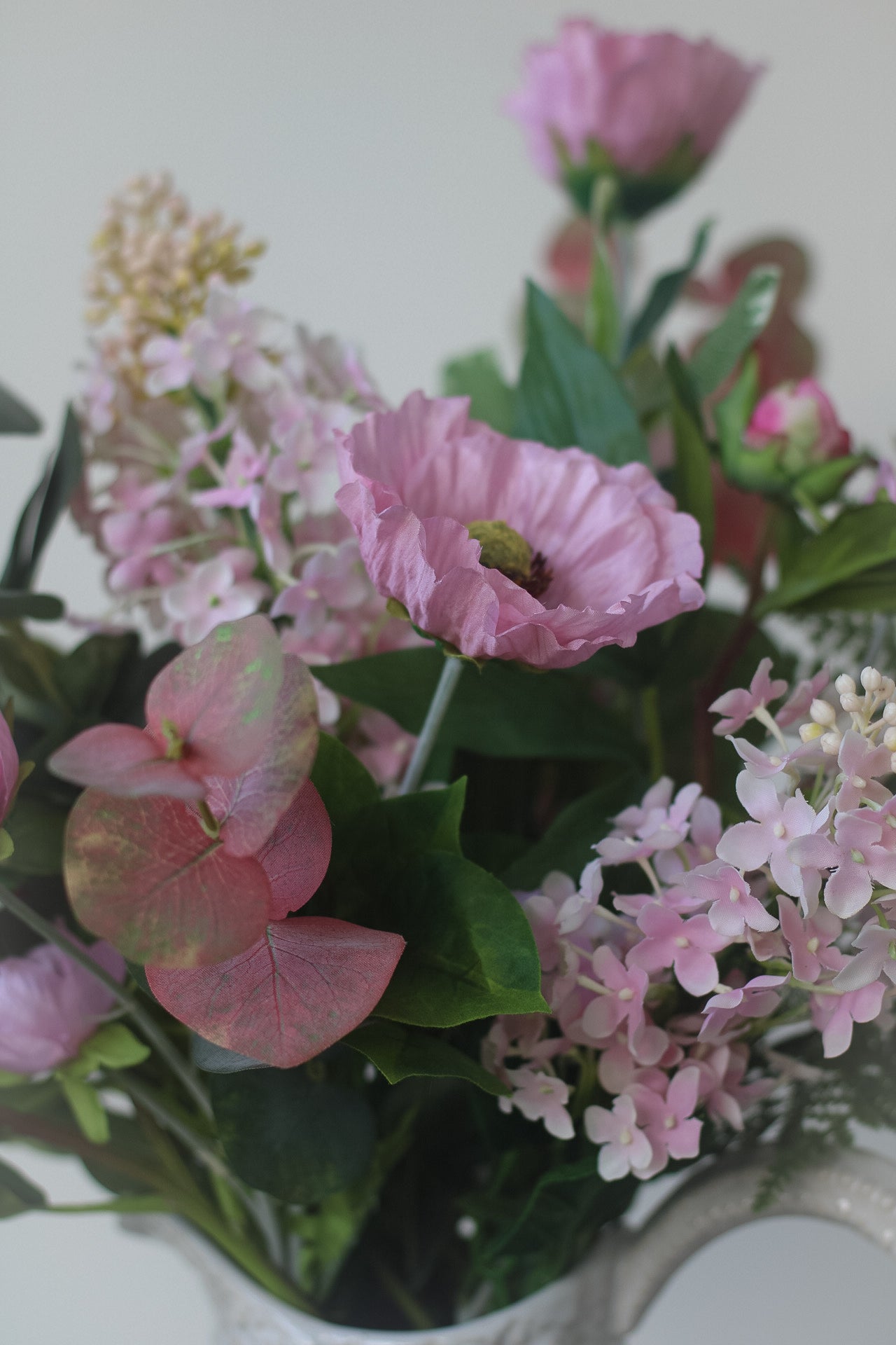 Pink Garden Meadow Faux Floral Arrangement
