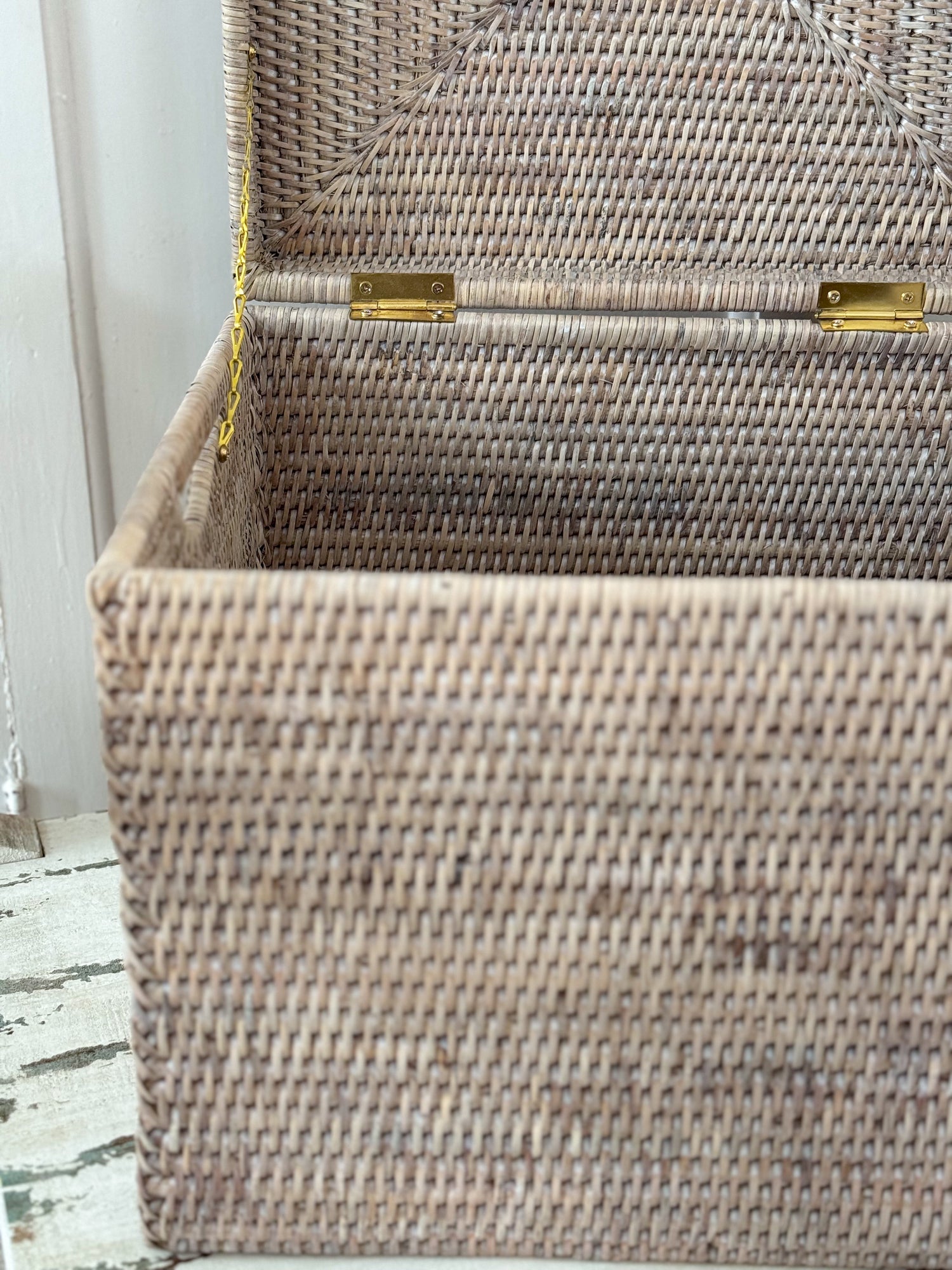 Rectangular Rattan Storage Basket with Lid
