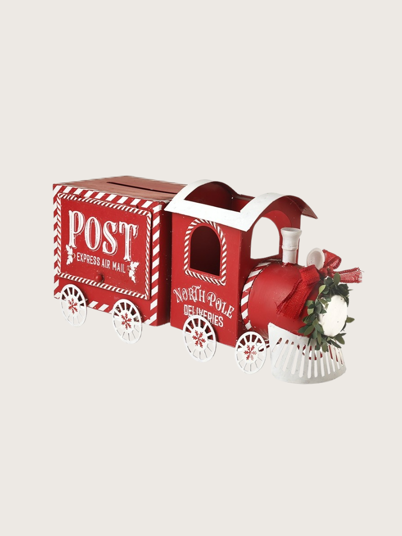 Red train decoration with &