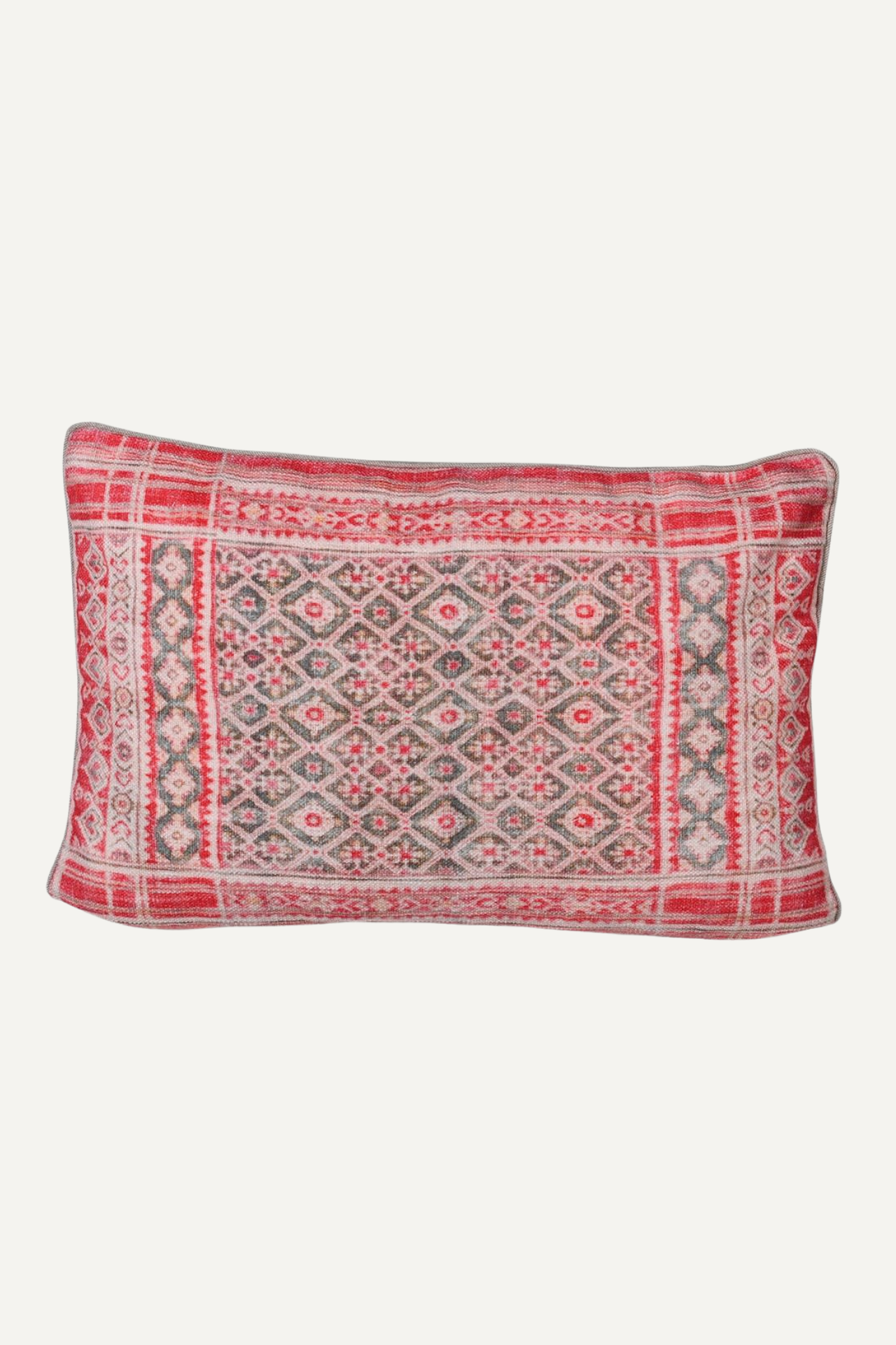 Red and Beige Patterned Cushion