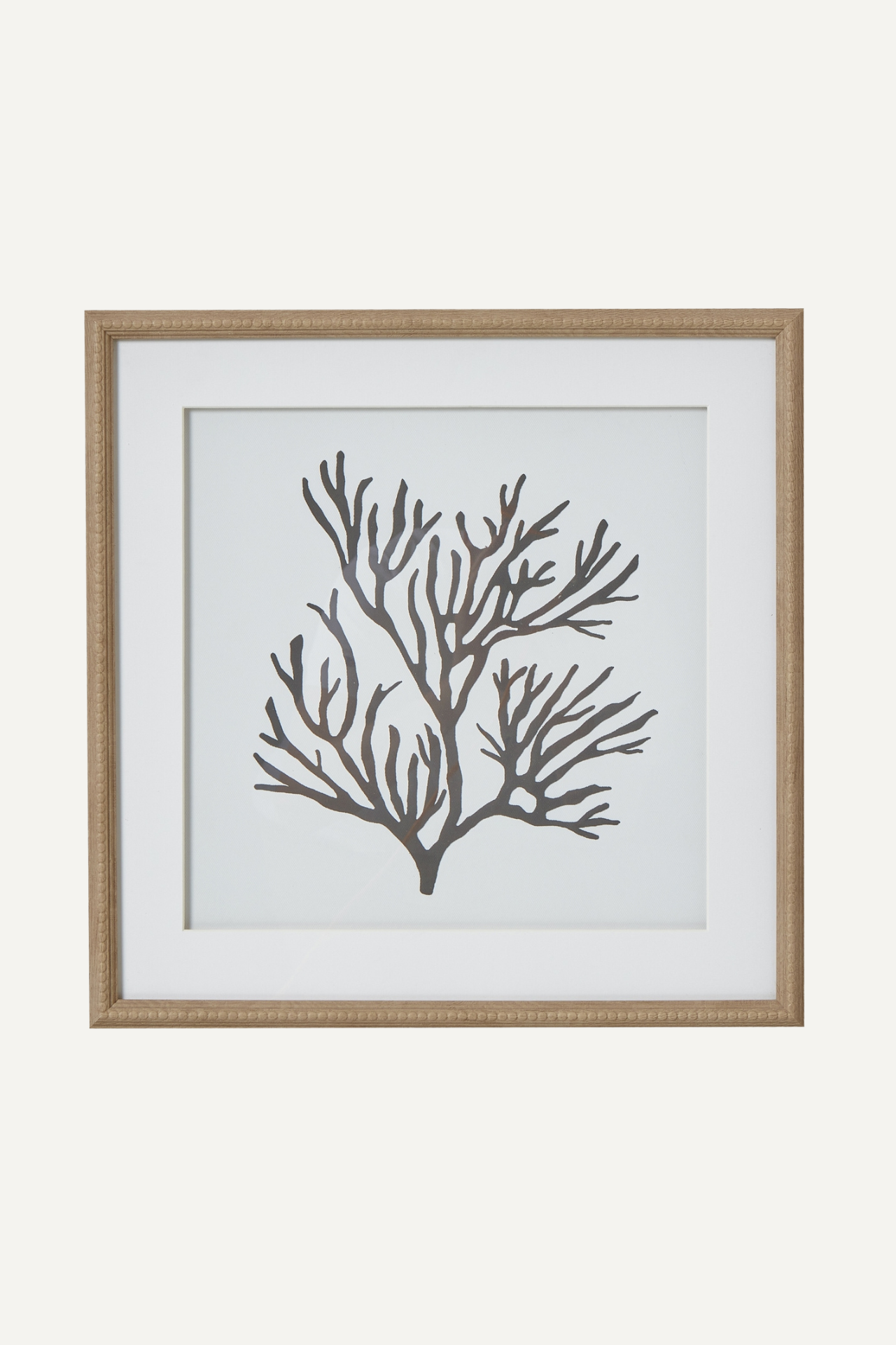 Reef Coral Wall Art in Natural Beaded Frame