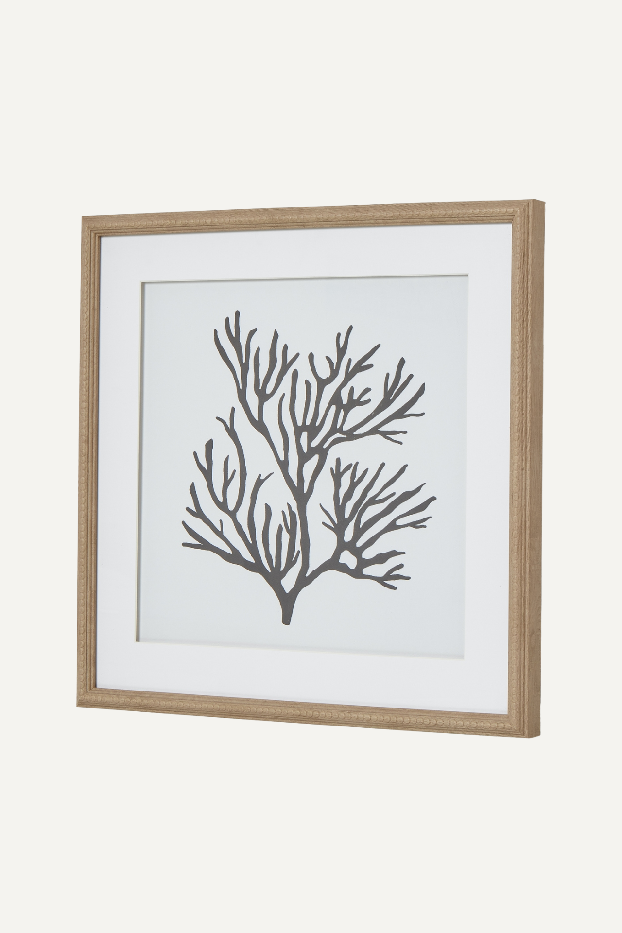 Reef Coral Wall Art in Natural Beaded Frame