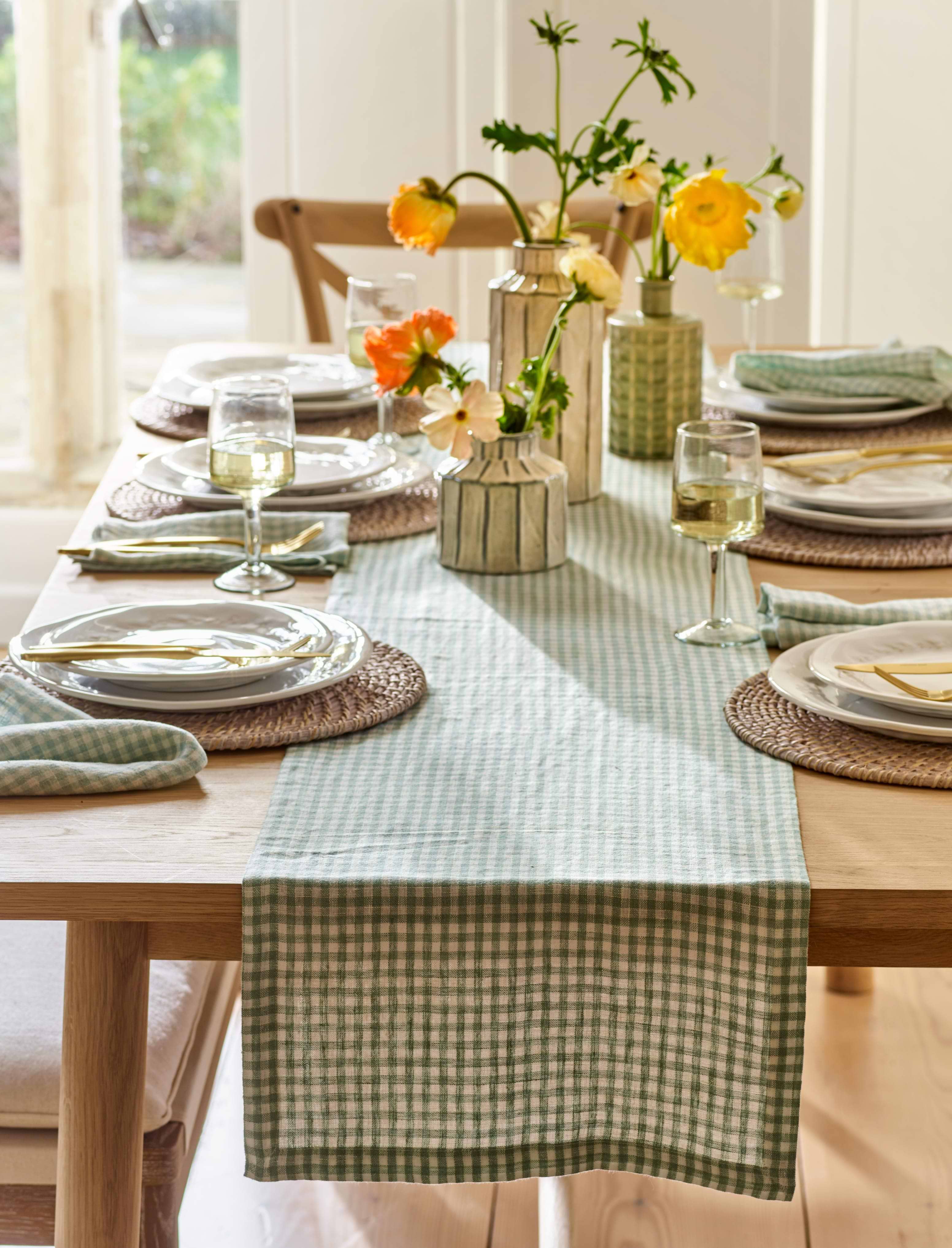Rosemary Checked Table Runner