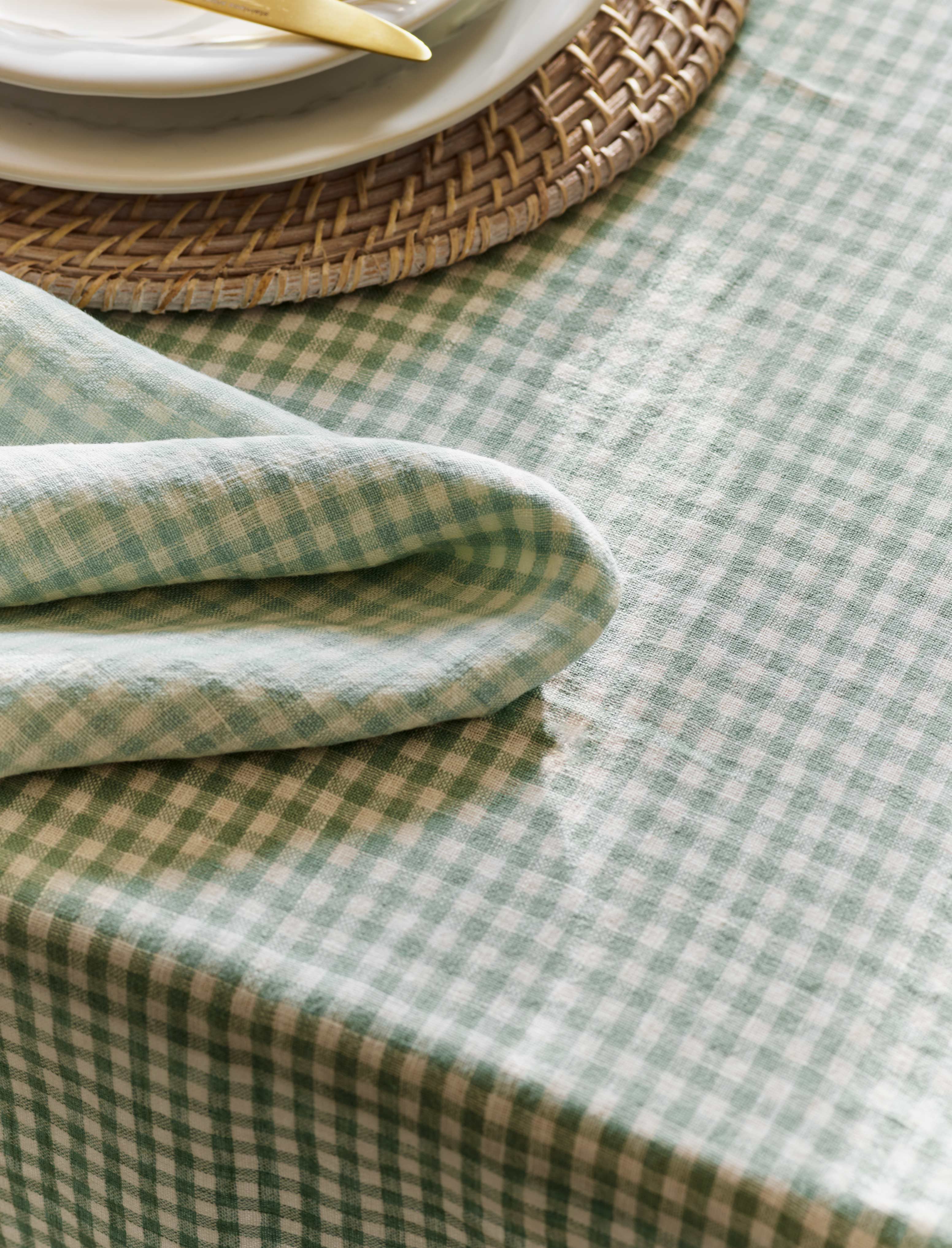 Rosemary Checked Table Runner