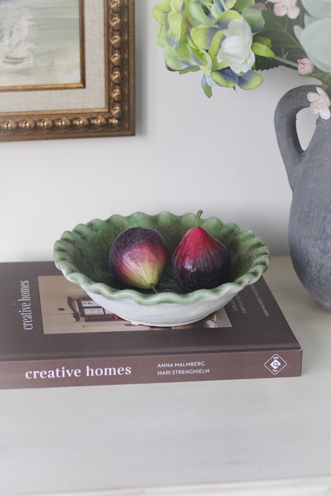 Ruffled Green Decorative Bowl