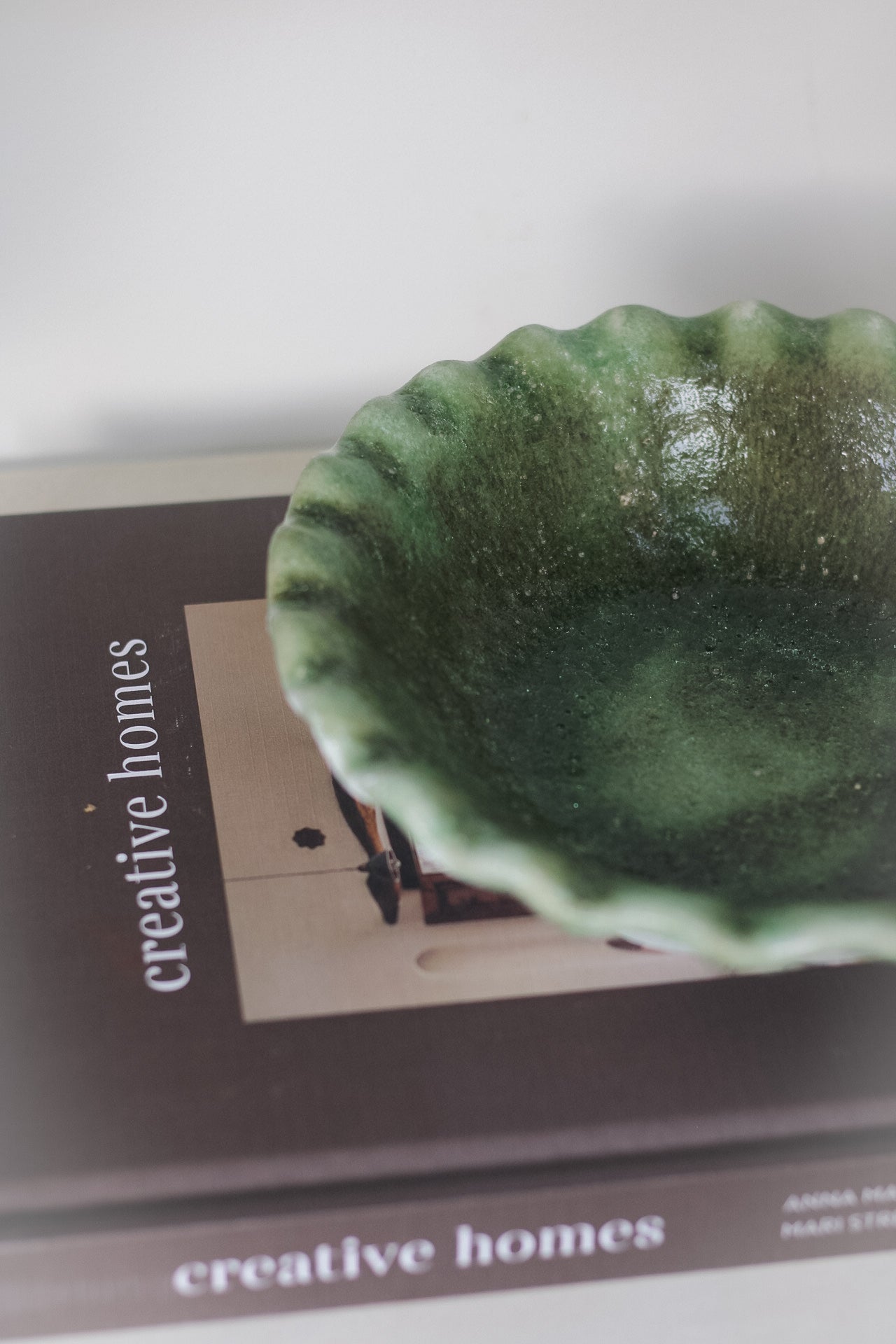 Ruffled Green Decorative Bowl