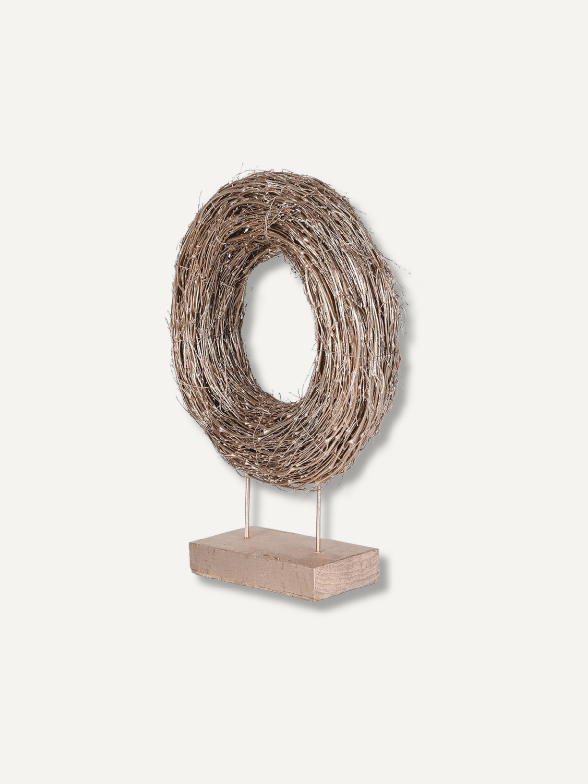 Rustic Champagne Wreath on Stand