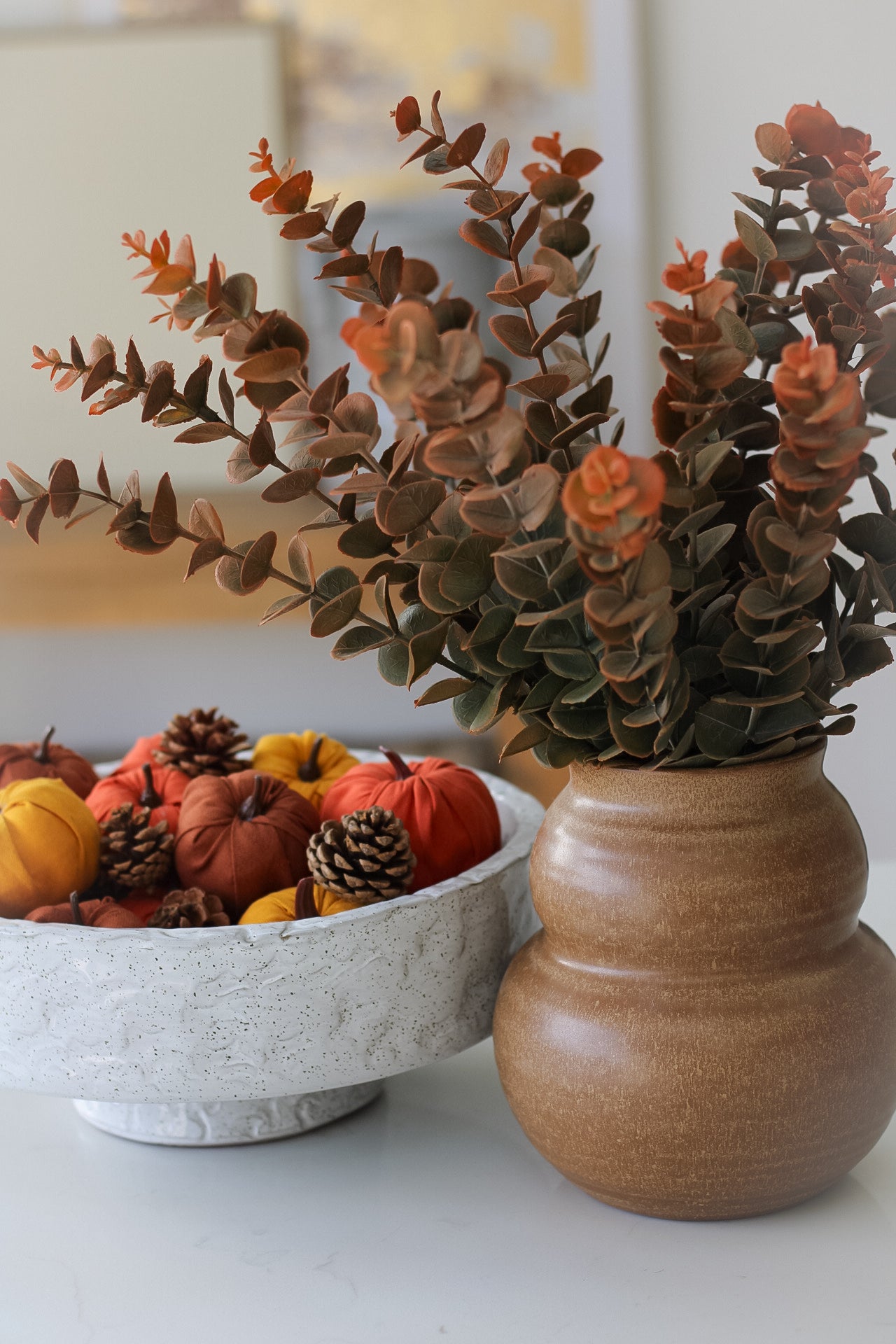 Rustic Deep Burnt Orange Eucalyptus Stem
