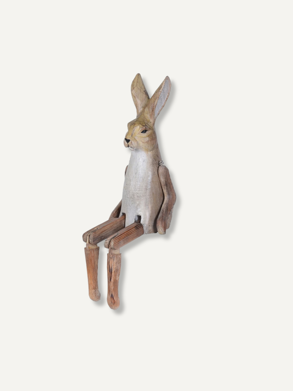 Rustic Slinky Wooden Rabbit Ornament